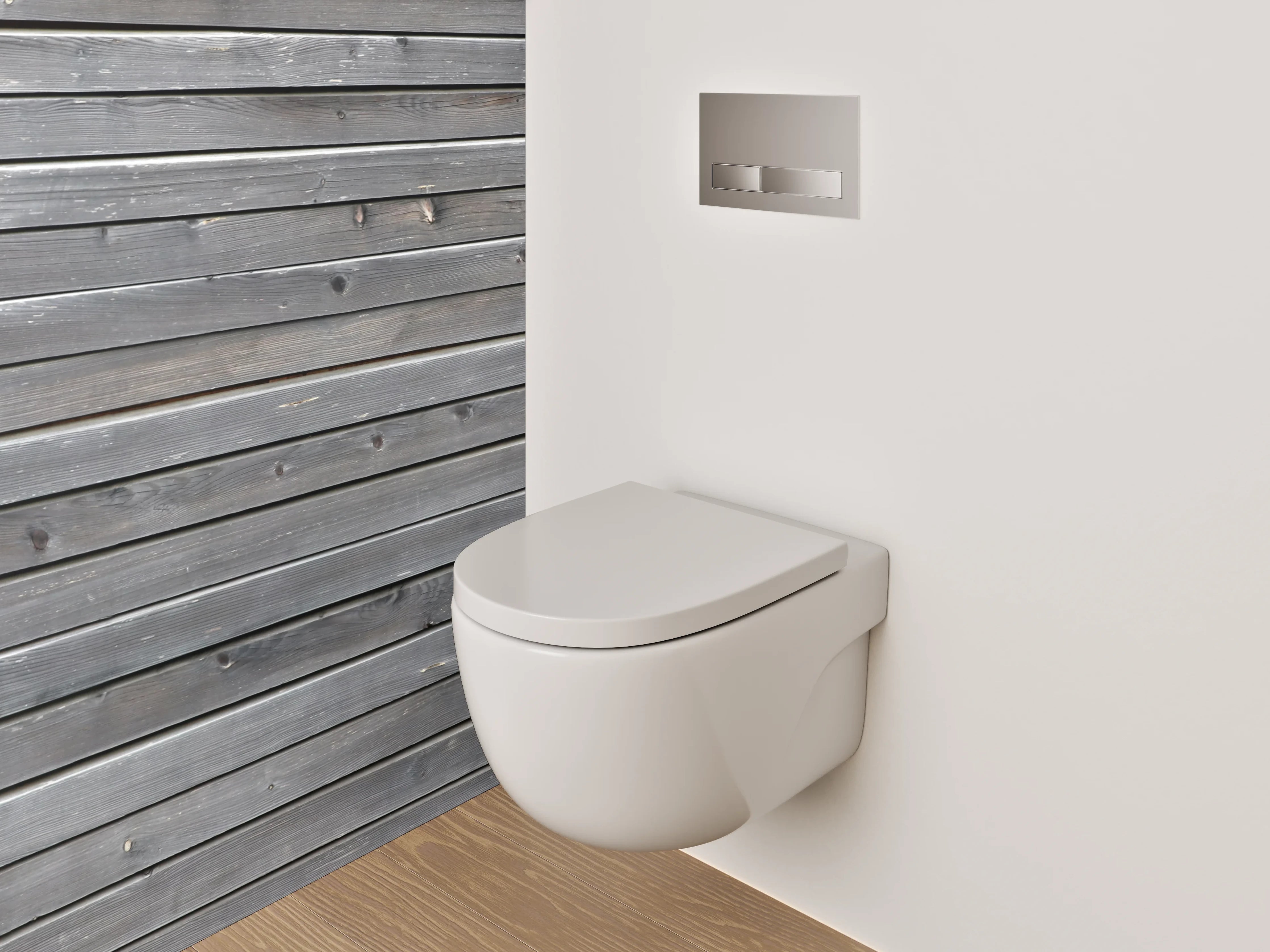 WC-Rückwand - Graue Holzlatten Struktur Wandbild