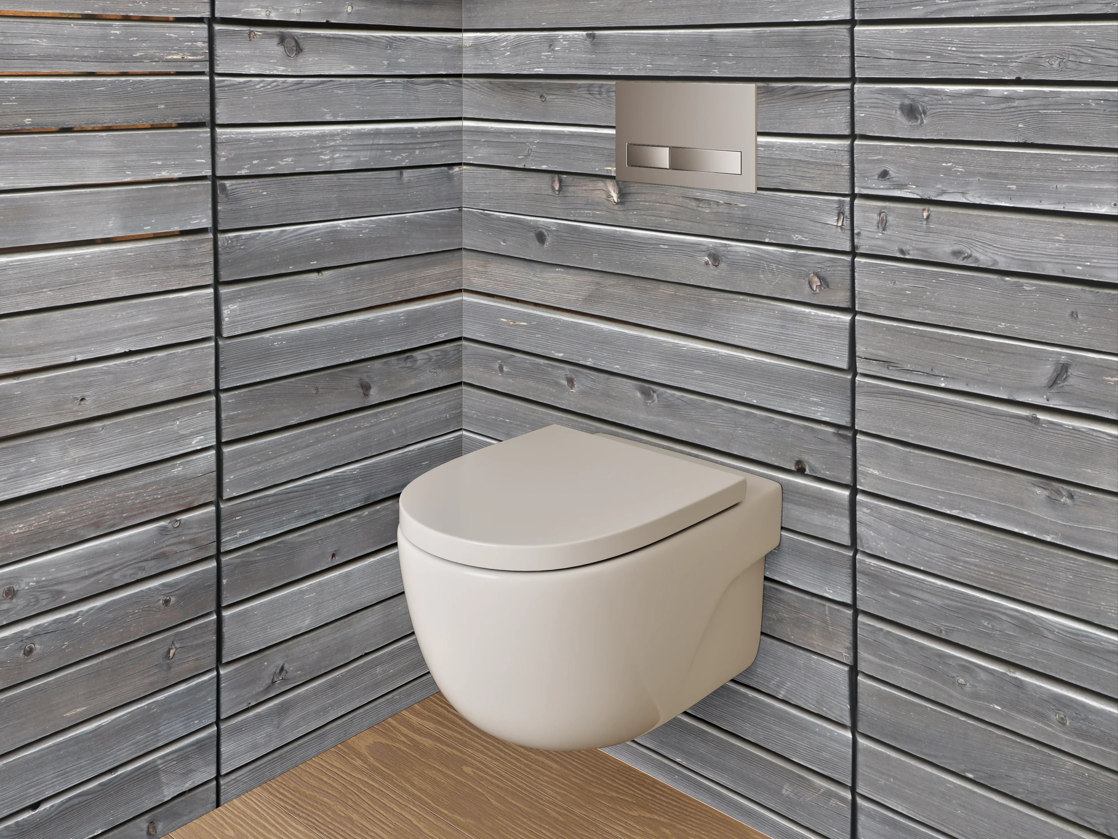 WC-Rückwand - Graue Holzlatten Struktur Wandbild