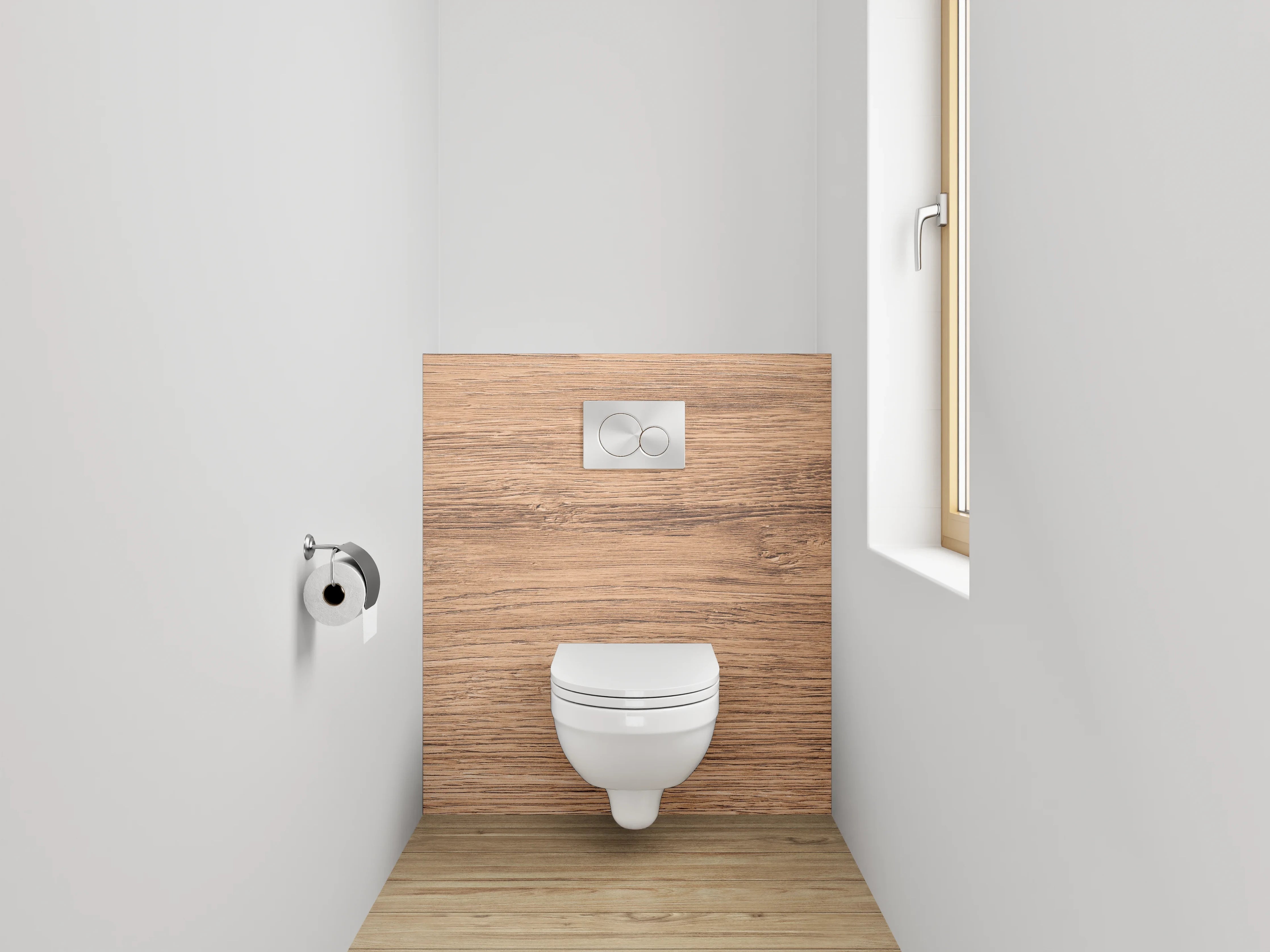WC-Rückwand - Graue Holzstruktur-Ästhetik