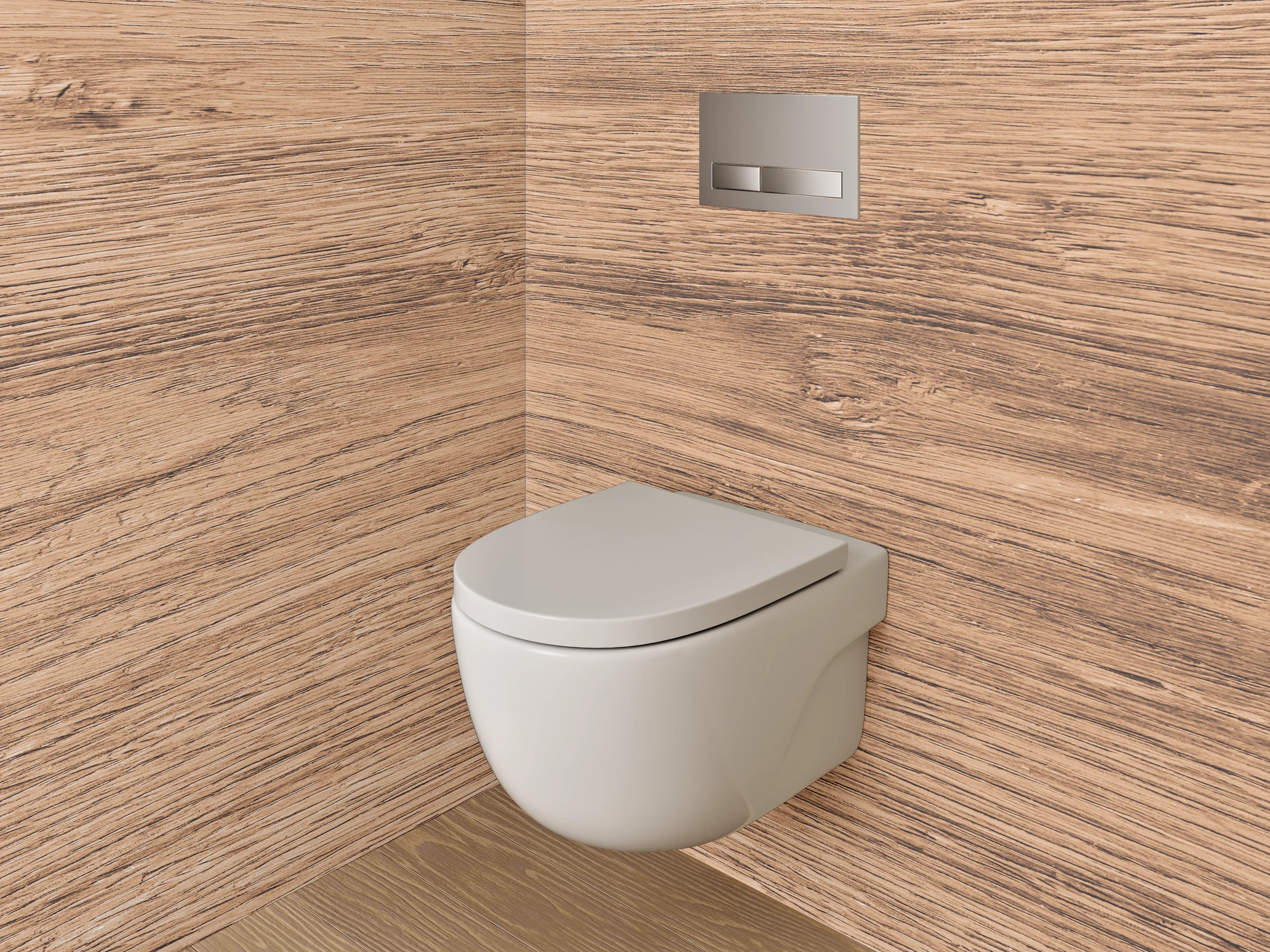 WC-Rückwand - Graue Holzstruktur-Ästhetik