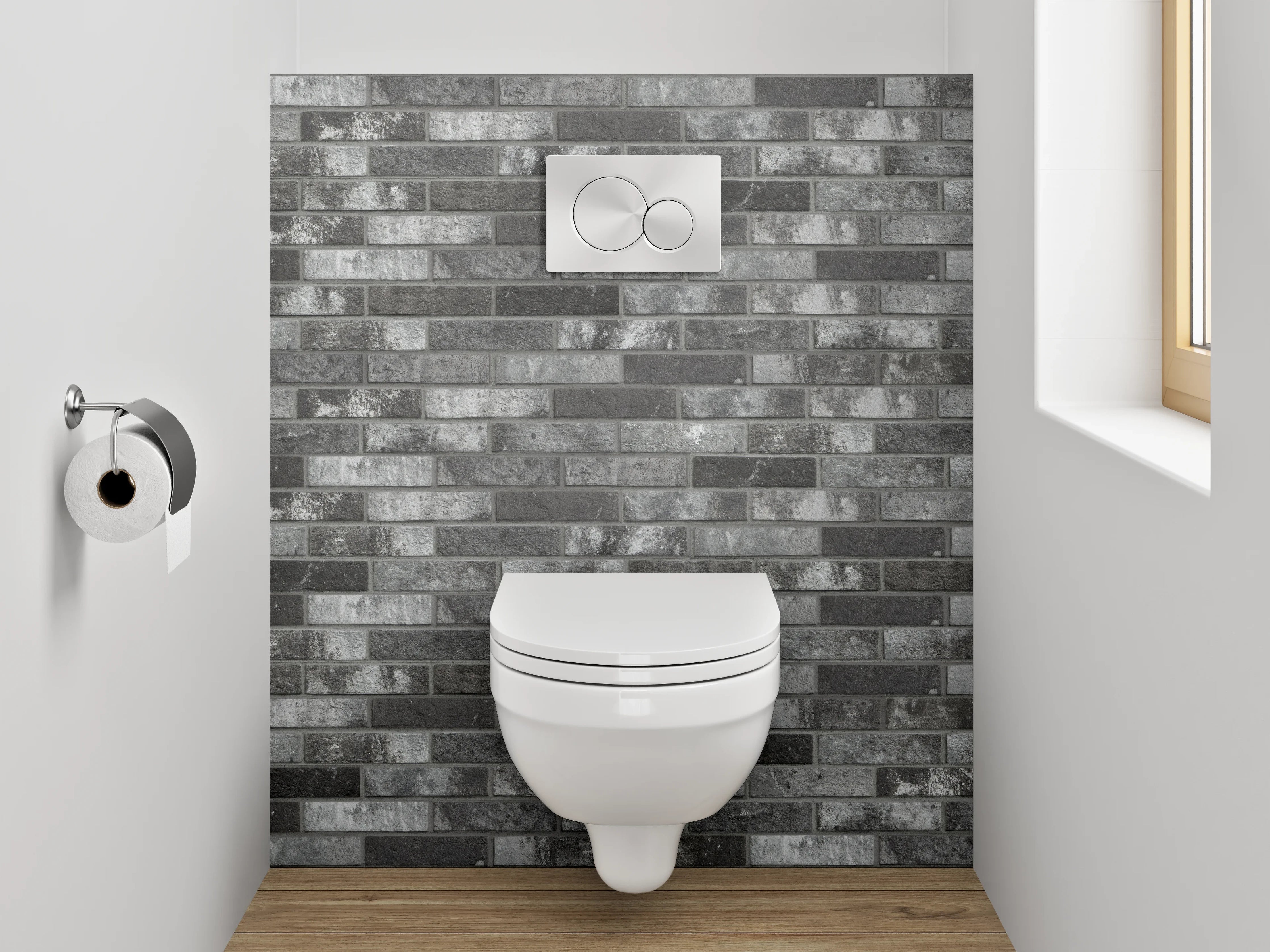 WC-Rückwand - Graue Marmor Mosaik Wanddekoration