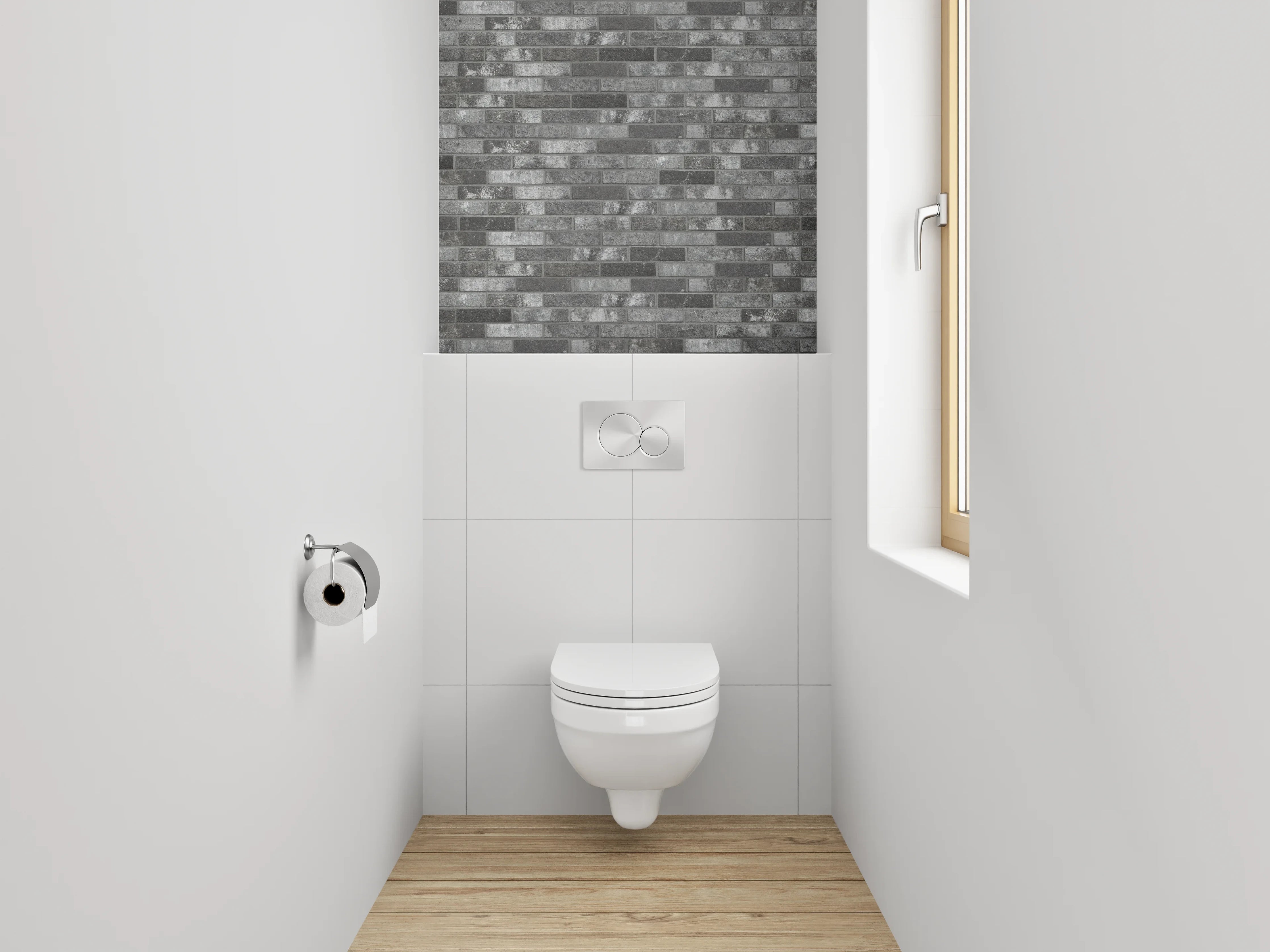 WC-Rückwand - Graue Marmor Mosaik Wanddekoration