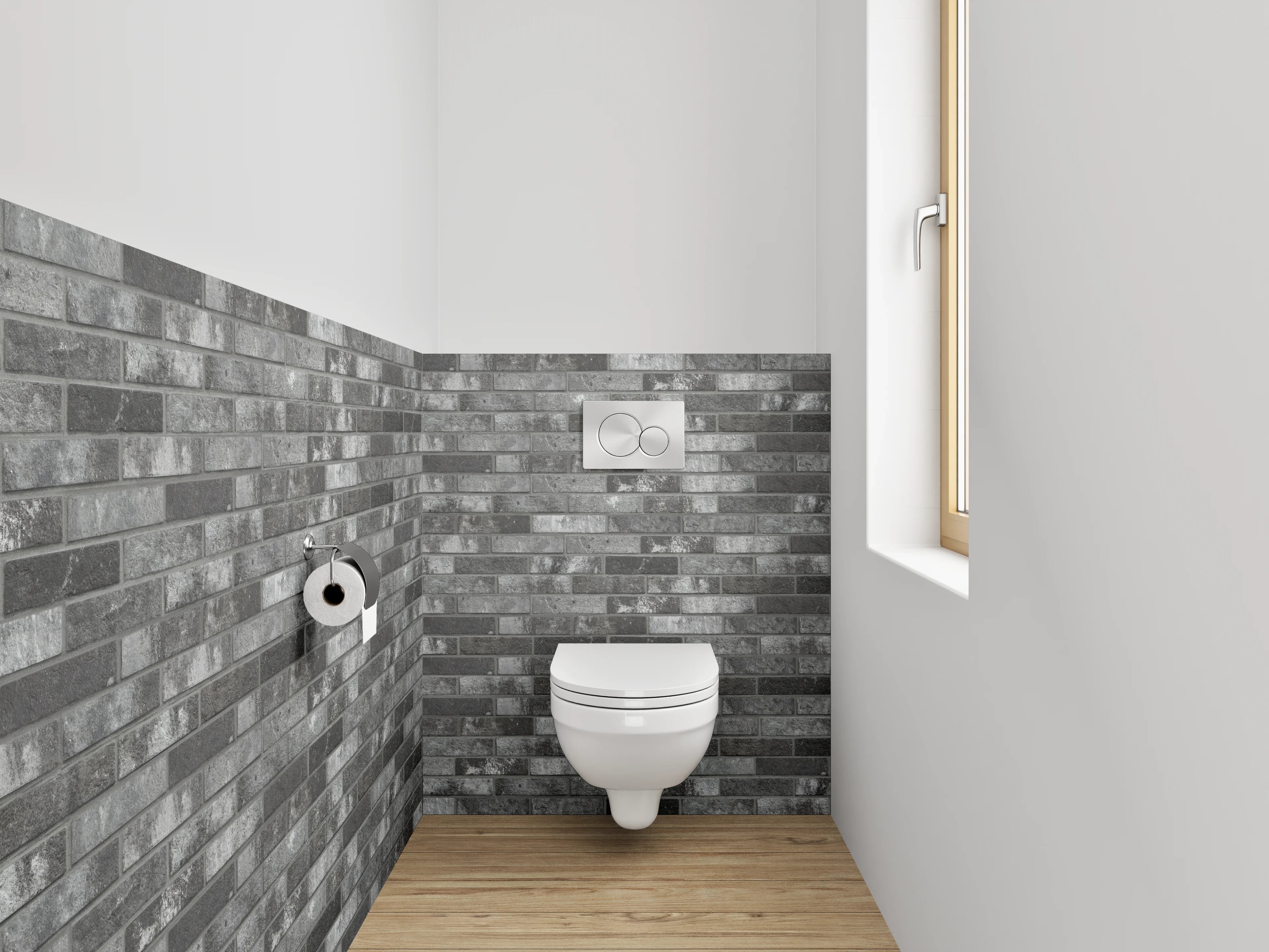 WC-Rückwand - Graue Marmor Mosaik Wanddekoration