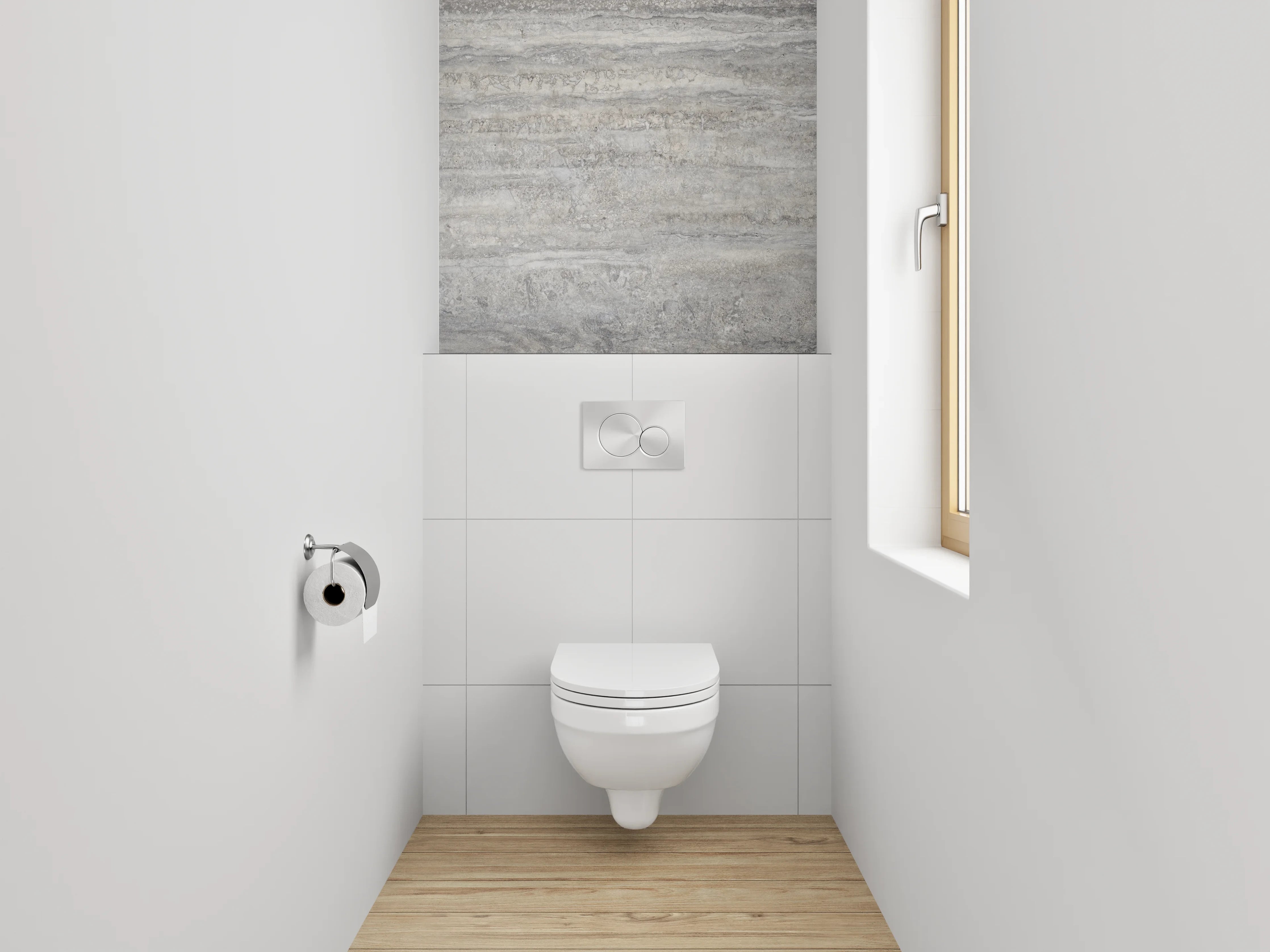 WC-Rückwand - Graue Marmor-Textur mit feinen Linien