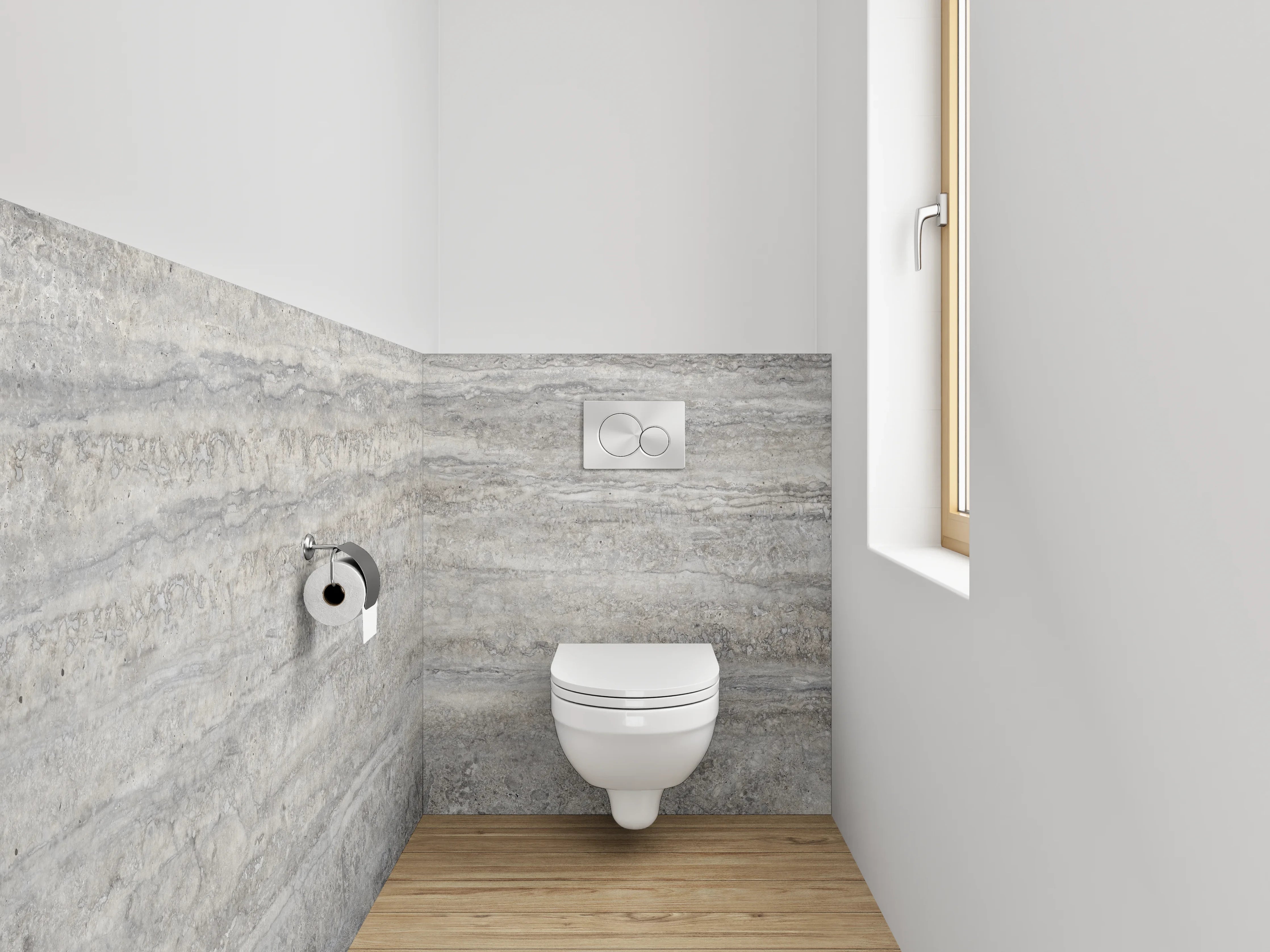 WC-Rückwand - Graue Marmor-Textur mit feinen Linien