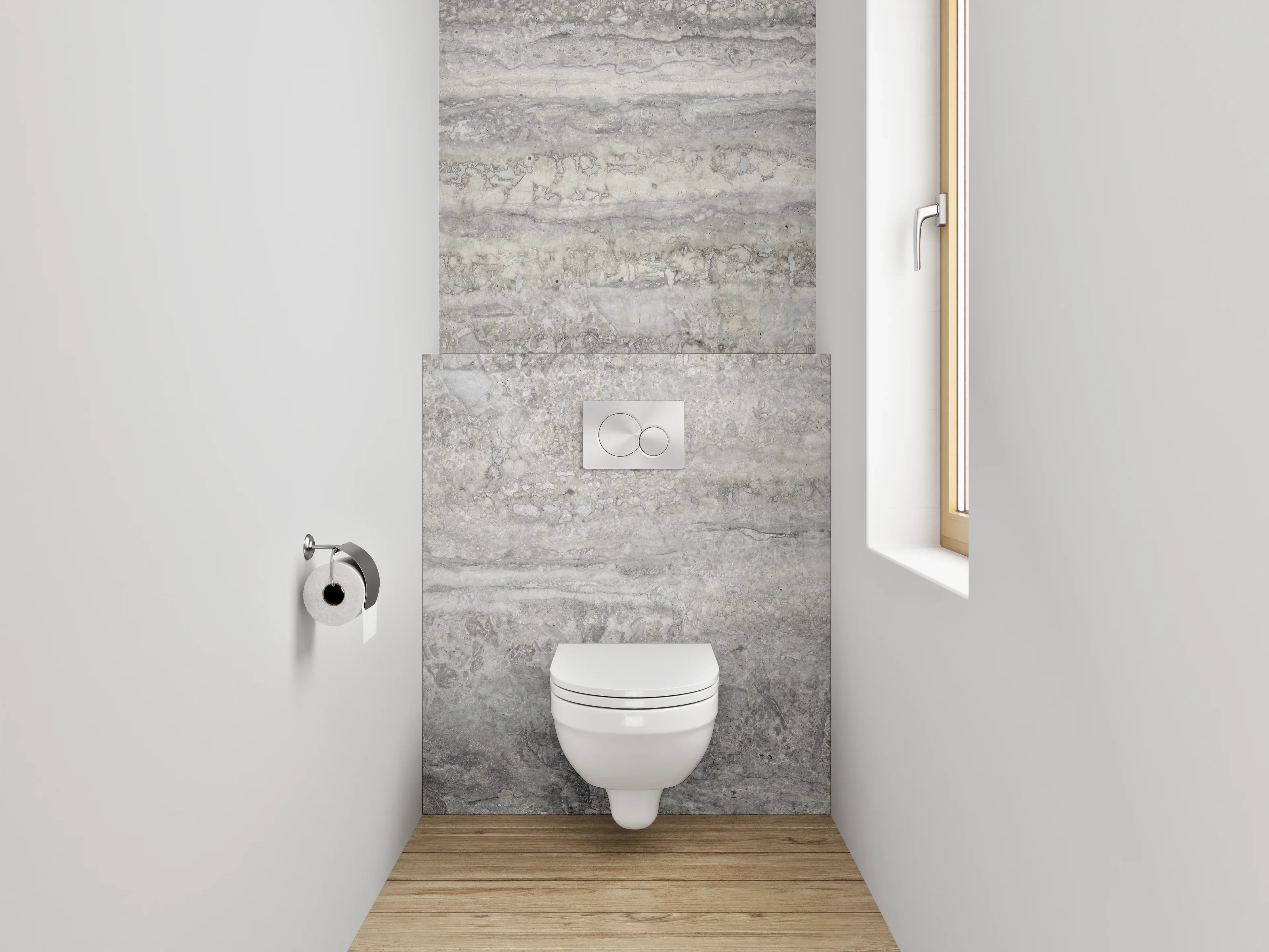 WC-Rückwand - Graue Marmor-Textur mit feinen Linien