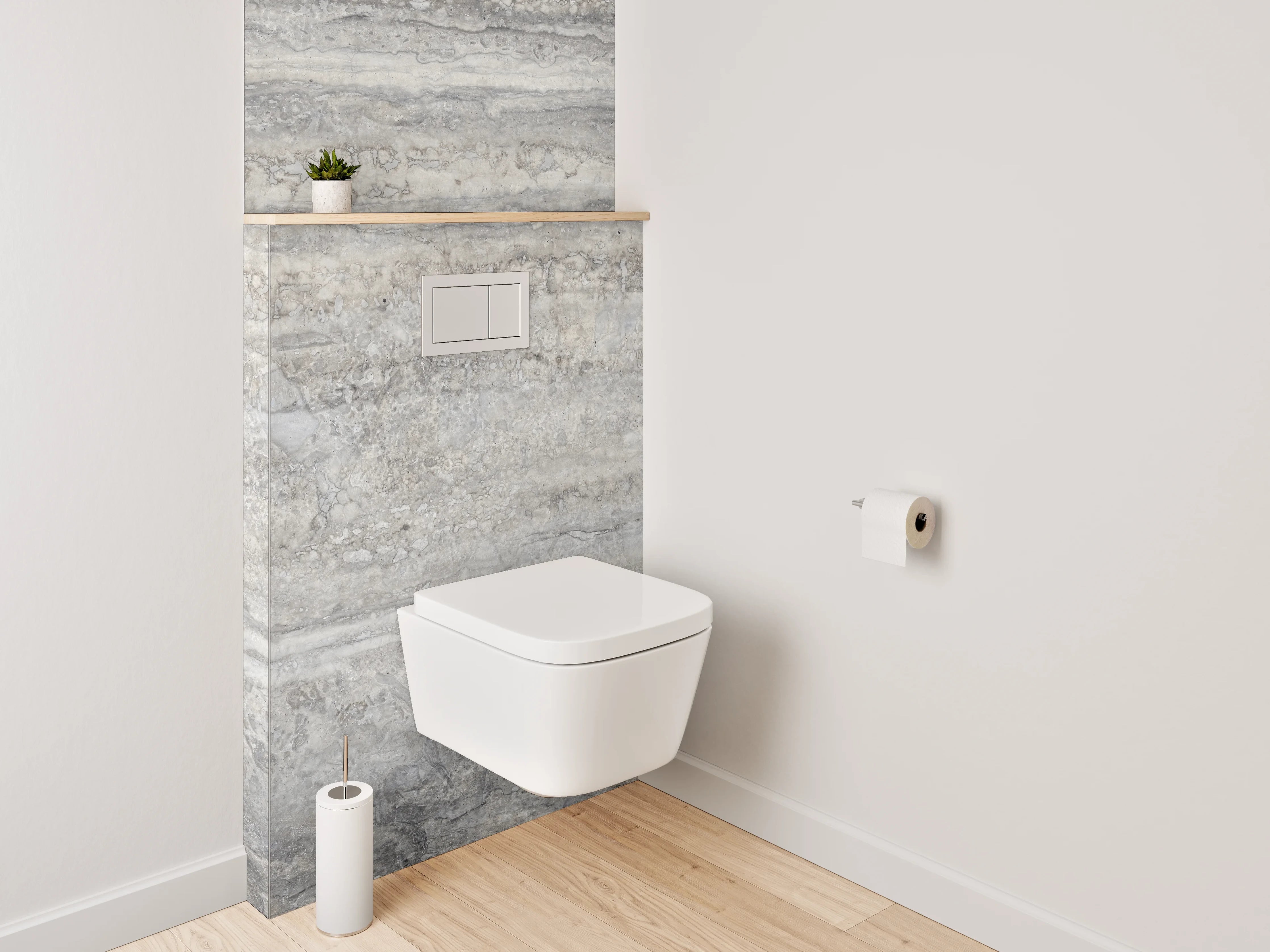 WC-Rückwand - Graue Marmor-Textur mit feinen Linien