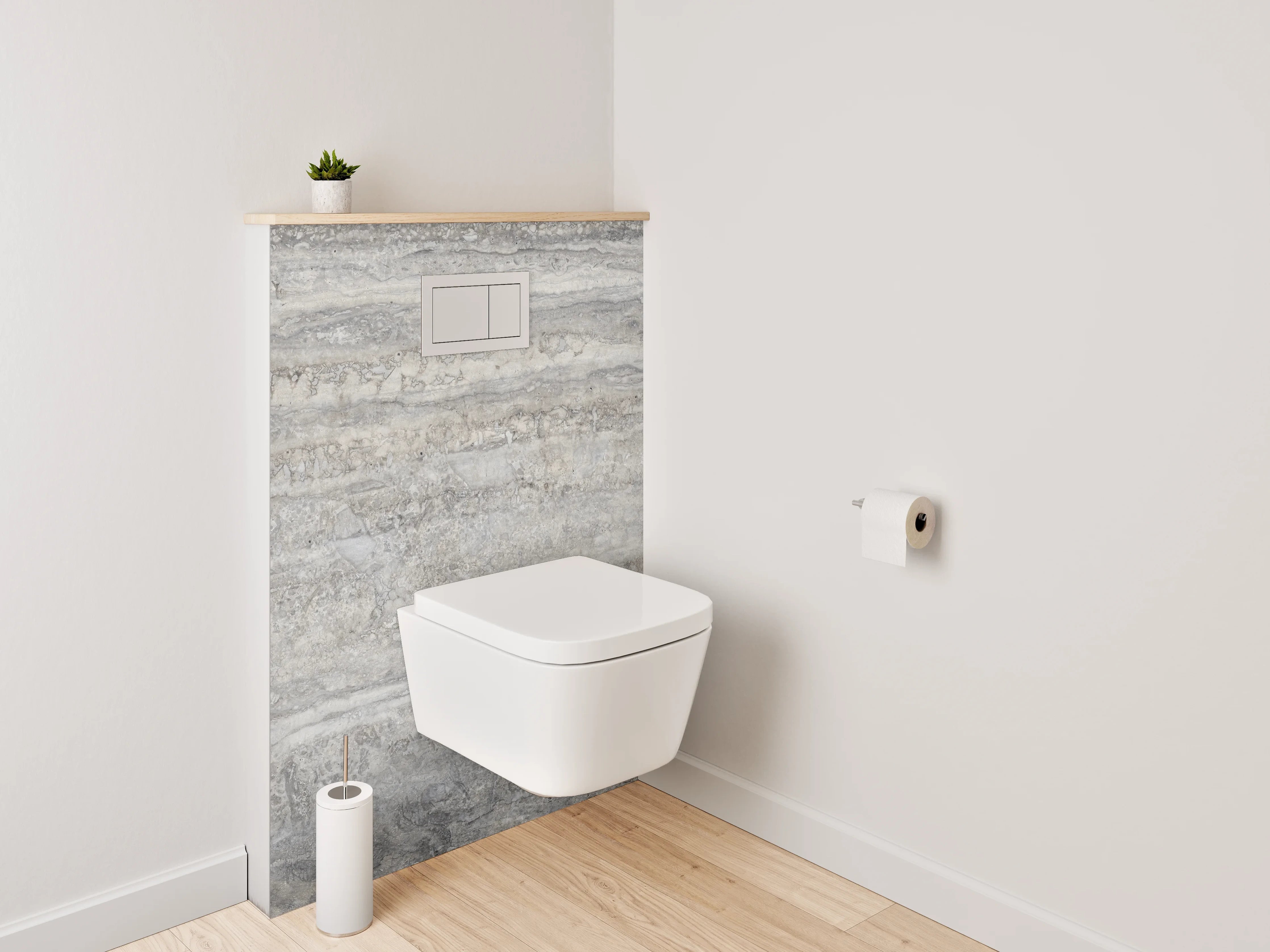 WC-Rückwand - Graue Marmor-Textur mit feinen Linien
