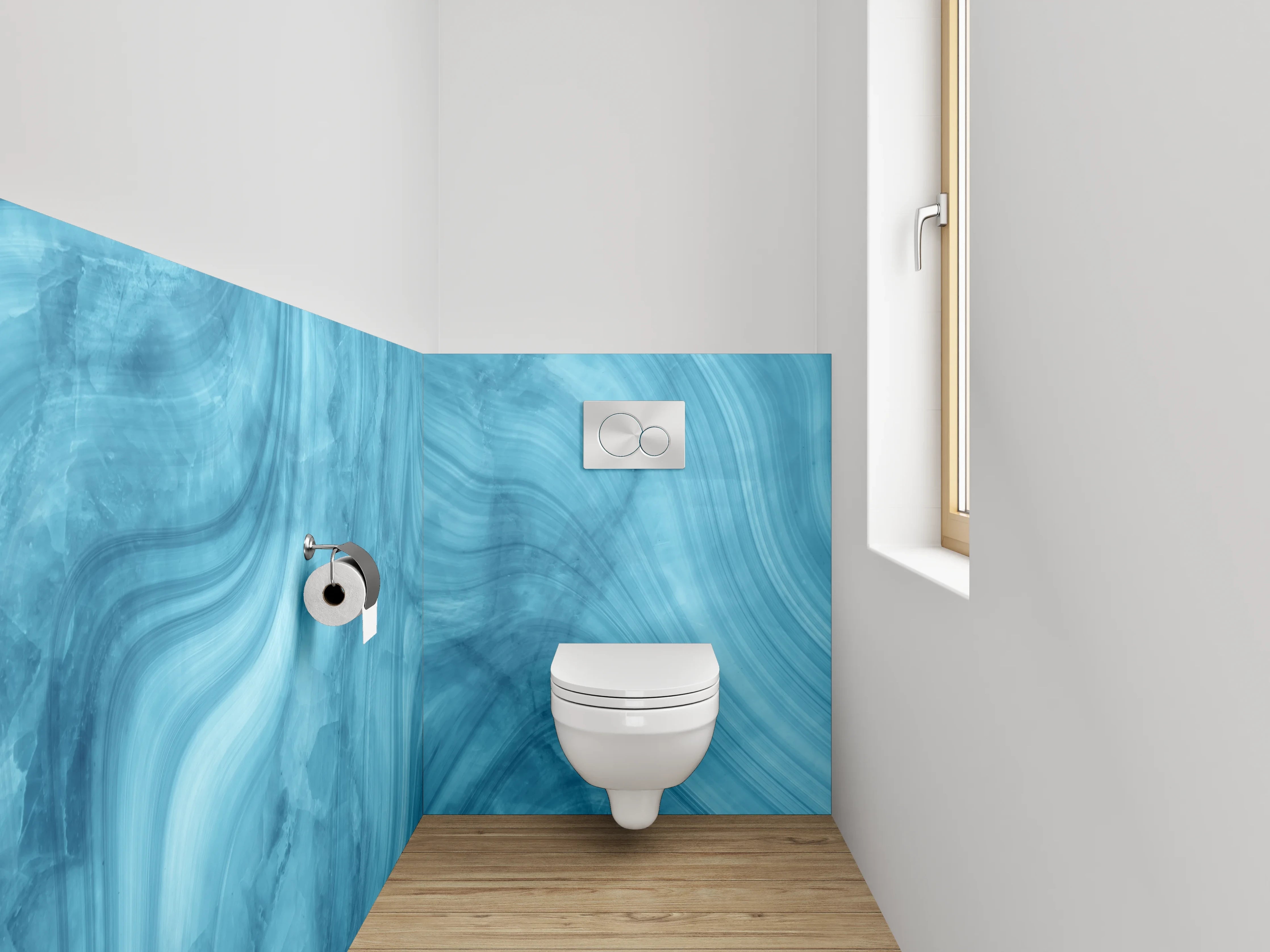 WC-Rückwand - Graue Marmor-Wolken