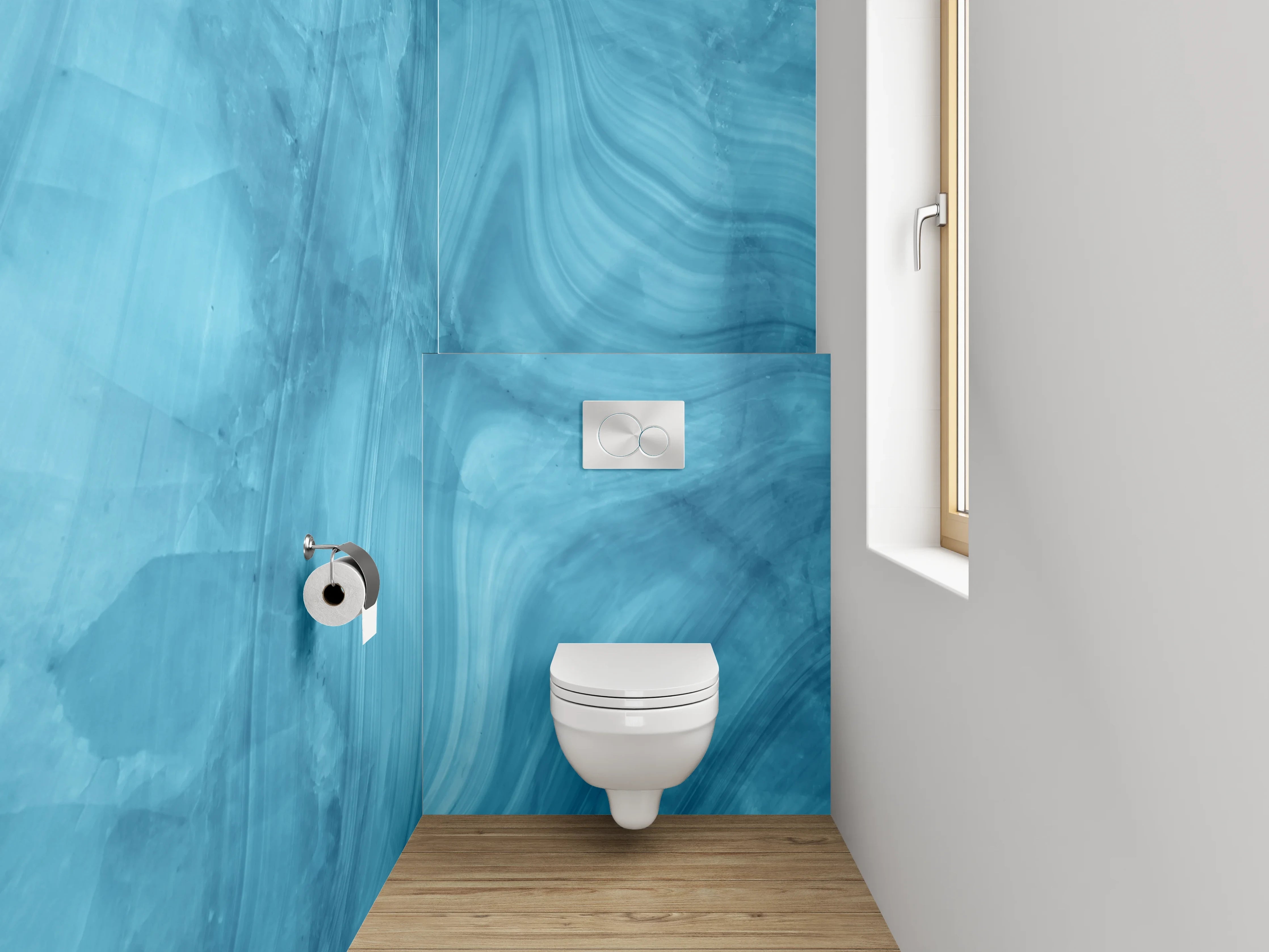 WC-Rückwand - Graue Marmor-Wolken