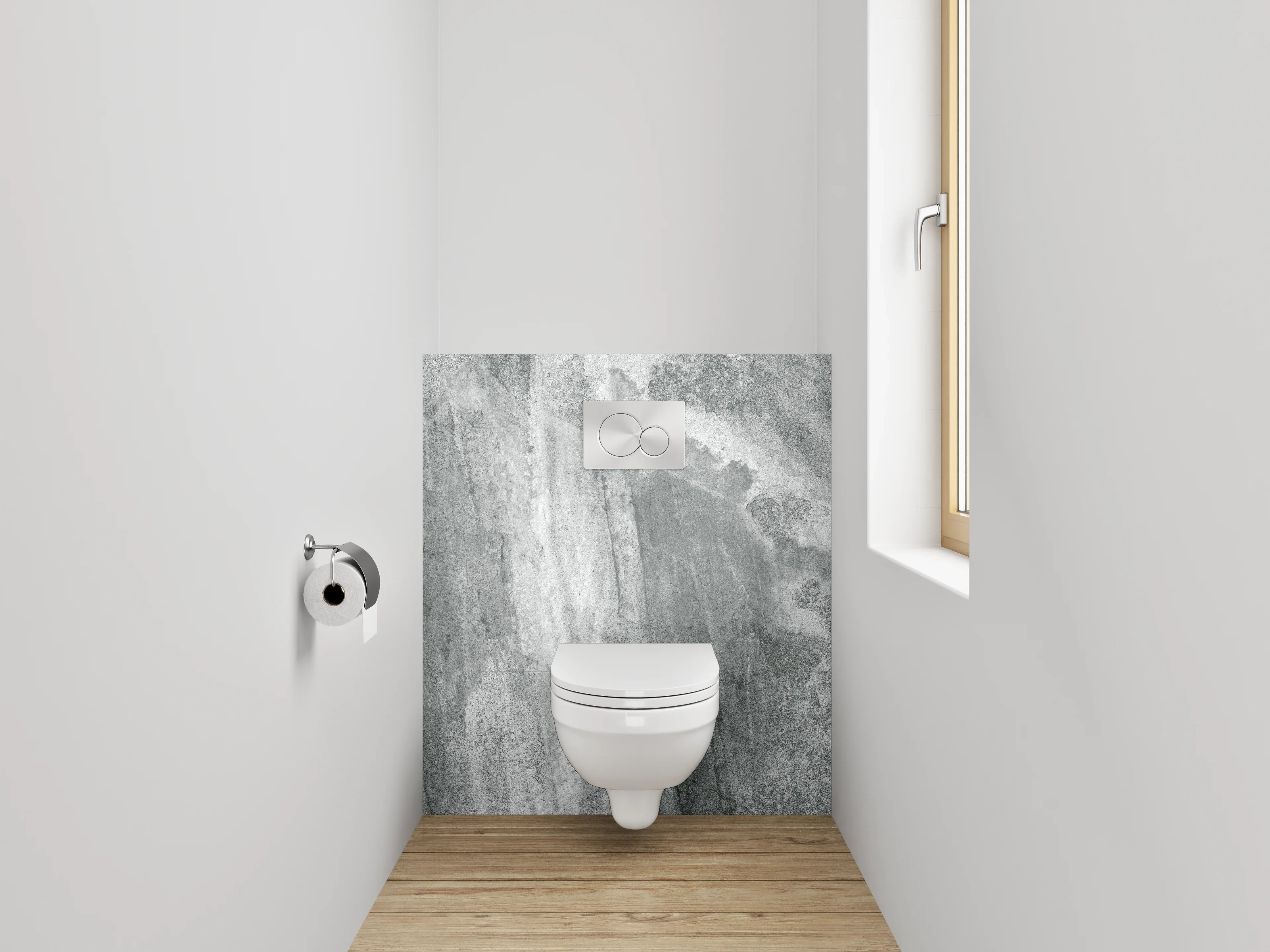 WC-Rückwand - Graue Marmorstruktur Effekt Wandbild