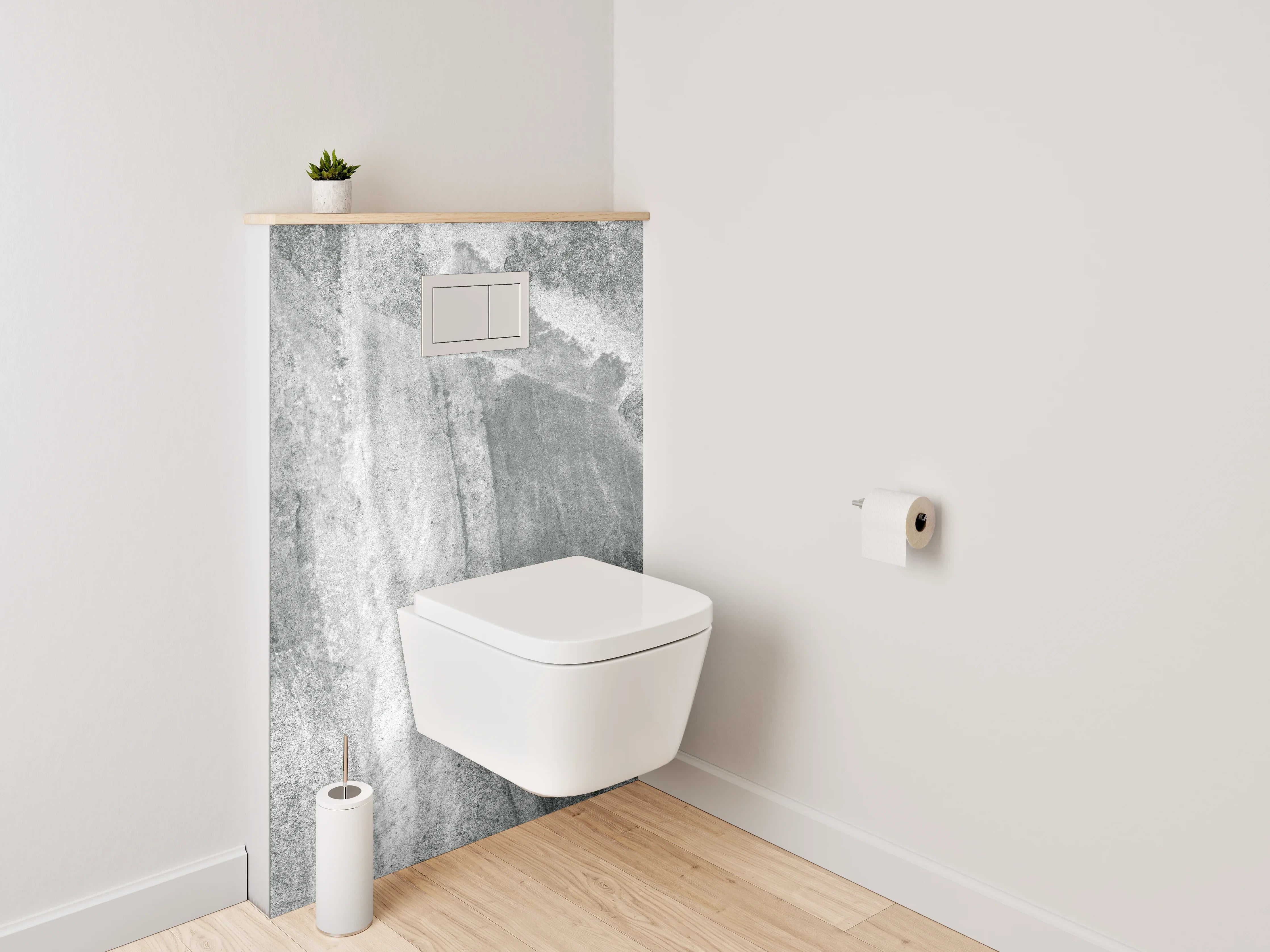 WC-Rückwand - Graue Marmorstruktur Effekt Wandbild