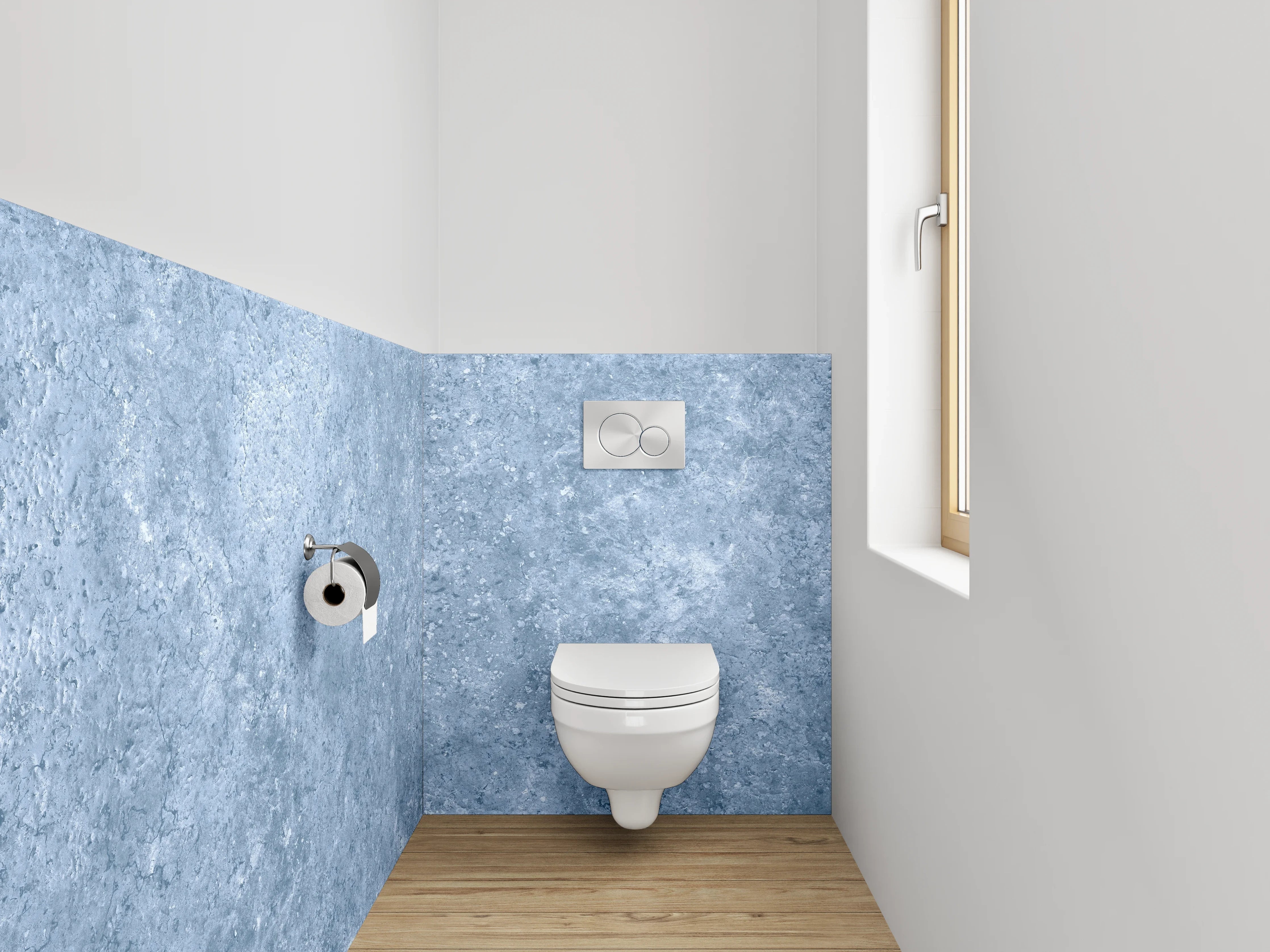 WC-Rückwand - Graue Marmorwellen