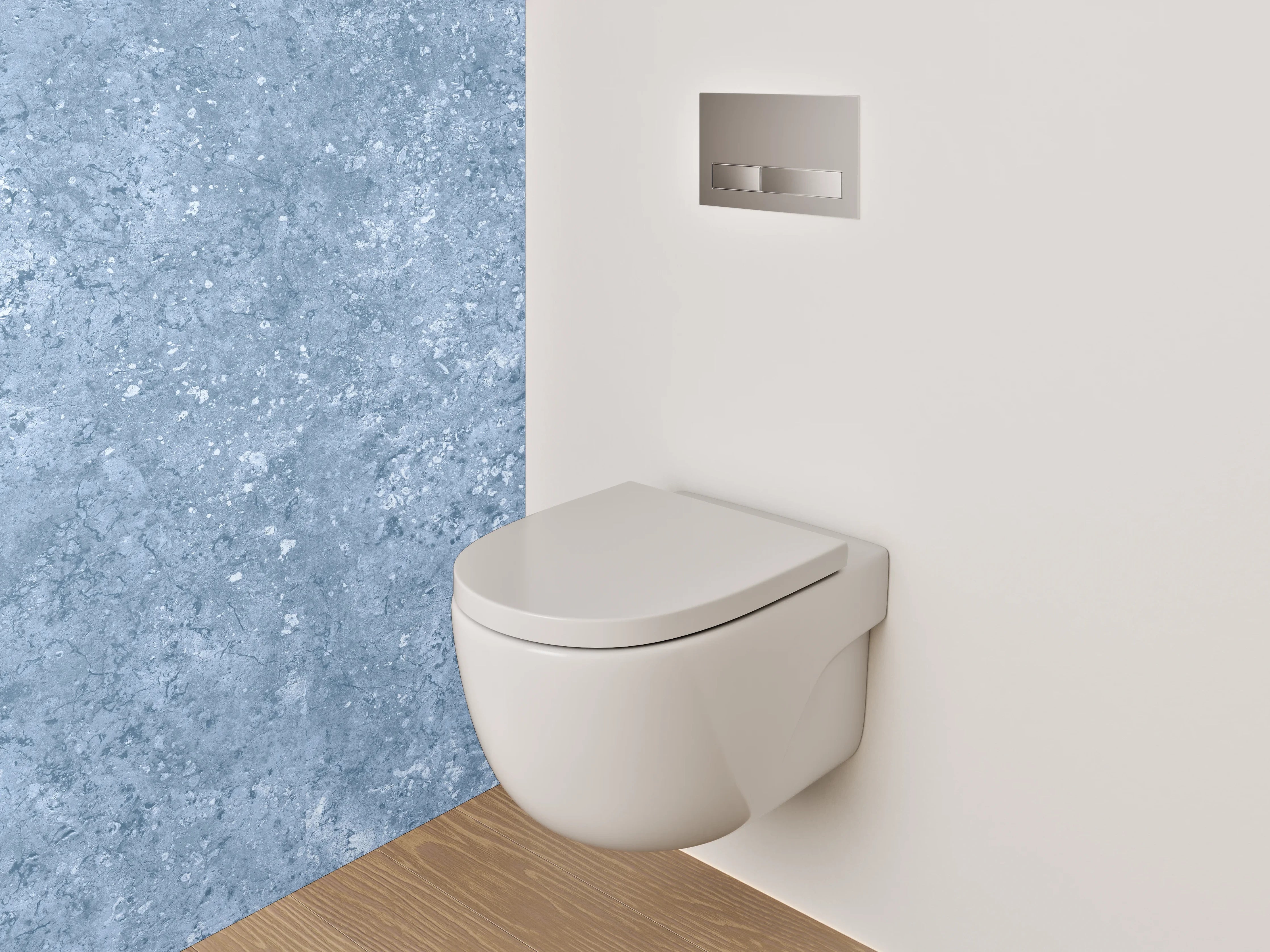 WC-Rückwand - Graue Marmorwellen