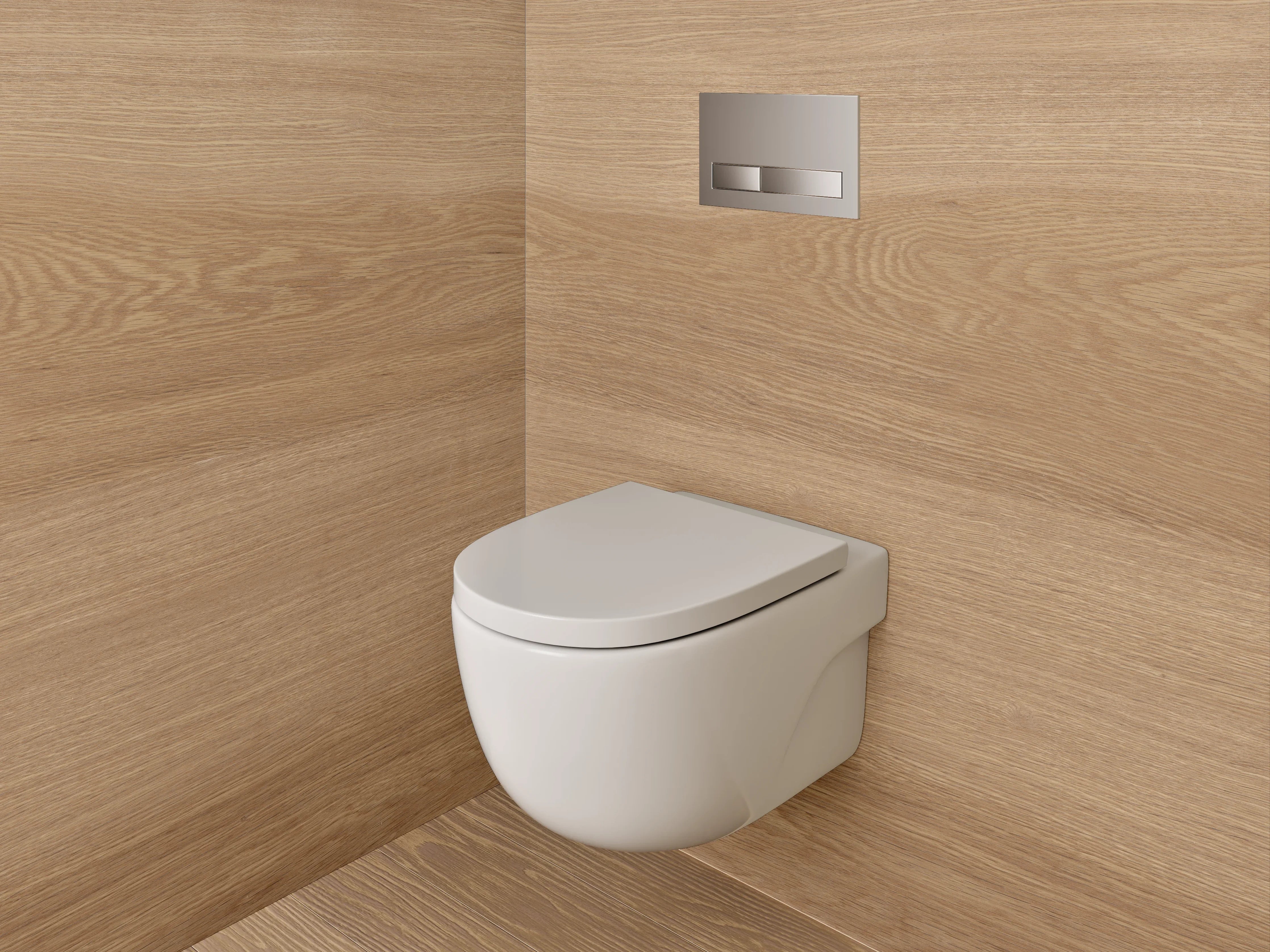 WC-Rückwand - Graue Maserung in Holzoptik