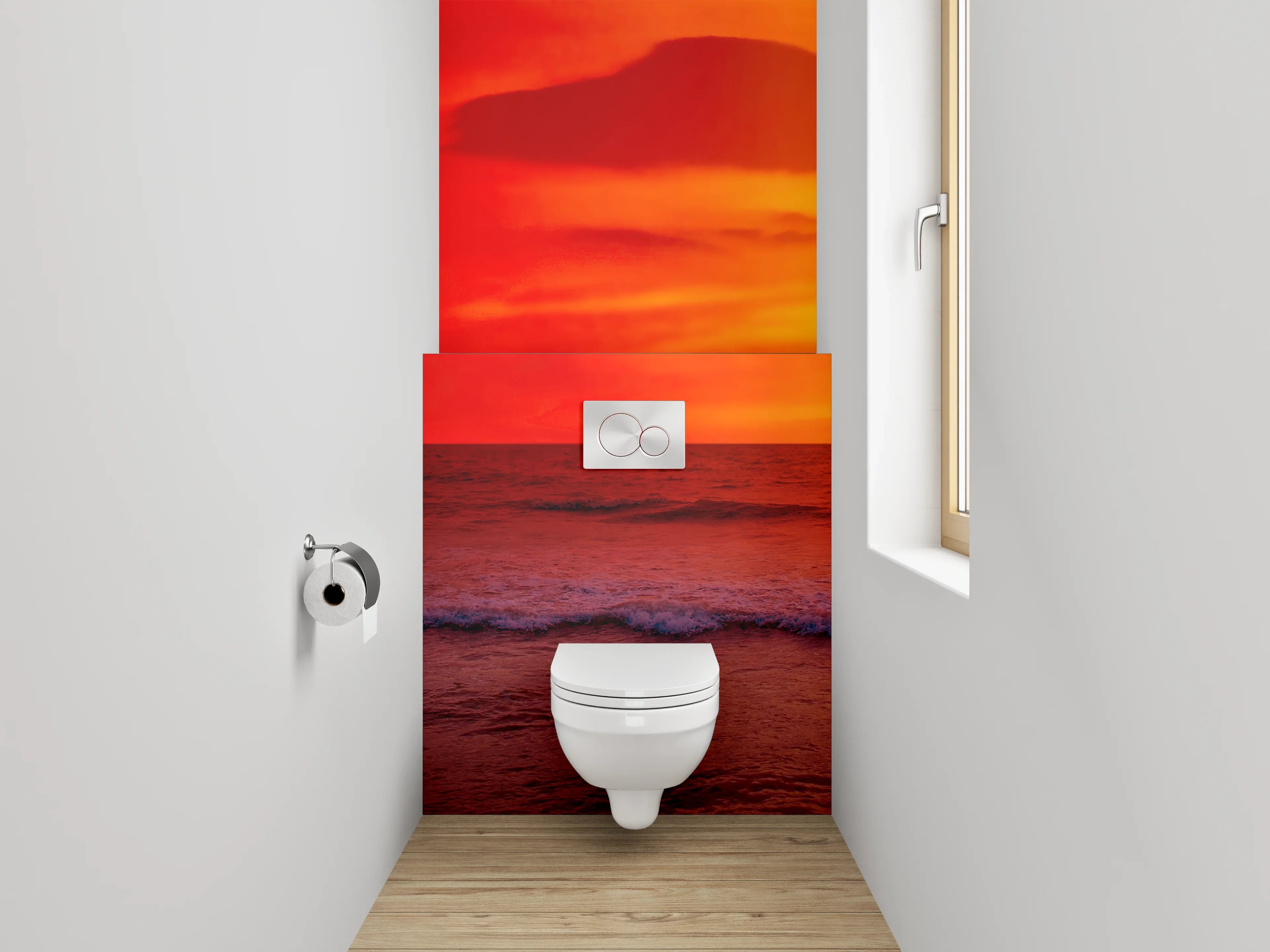 WC-Rückwand - Graue Schatten am Meeresspiegel