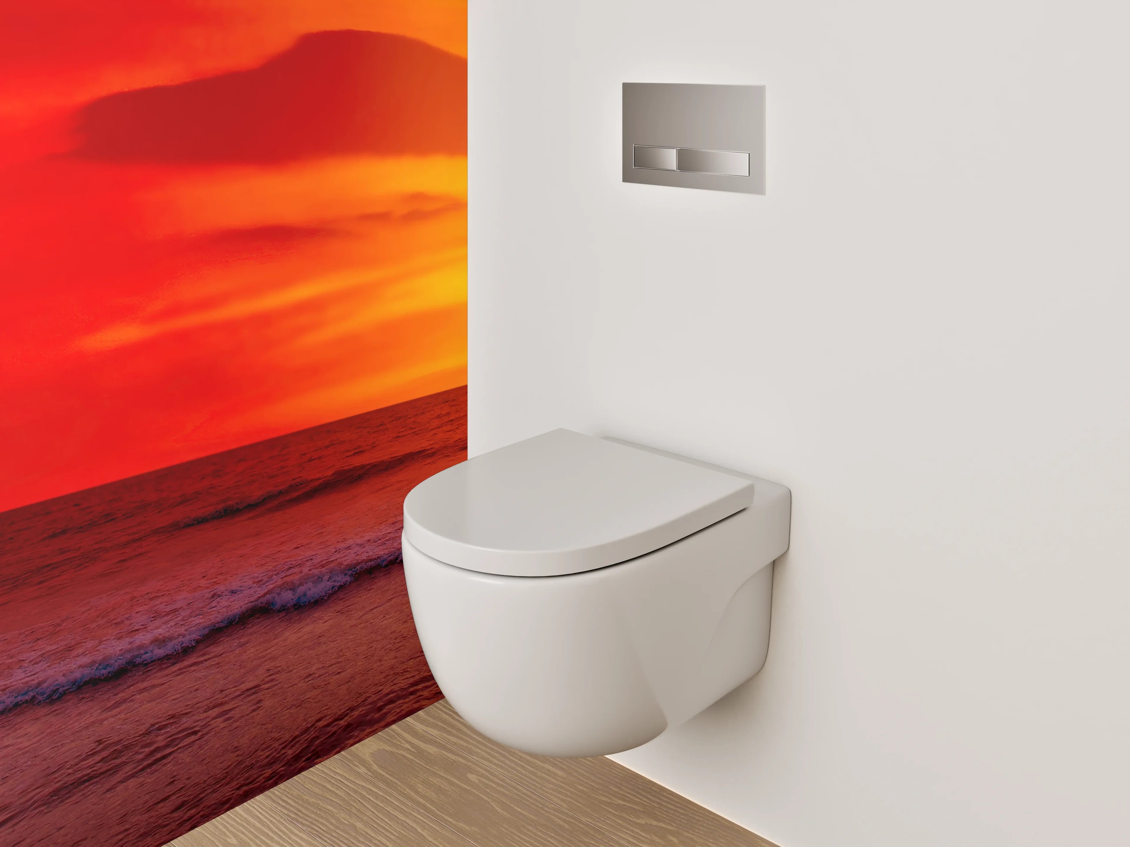 WC-Rückwand - Graue Schatten am Meeresspiegel