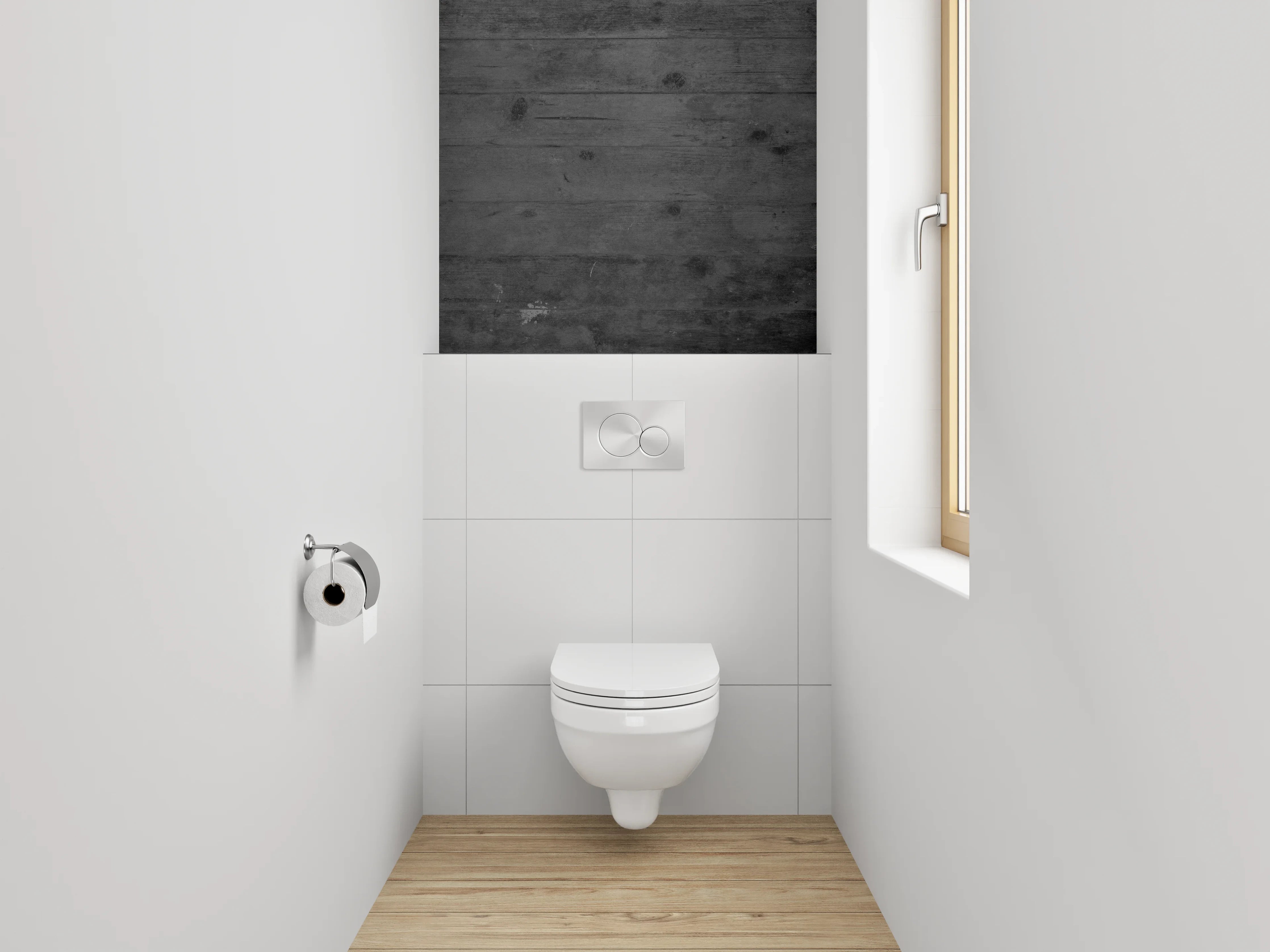 WC-Rückwand - Graue Schattenwand
