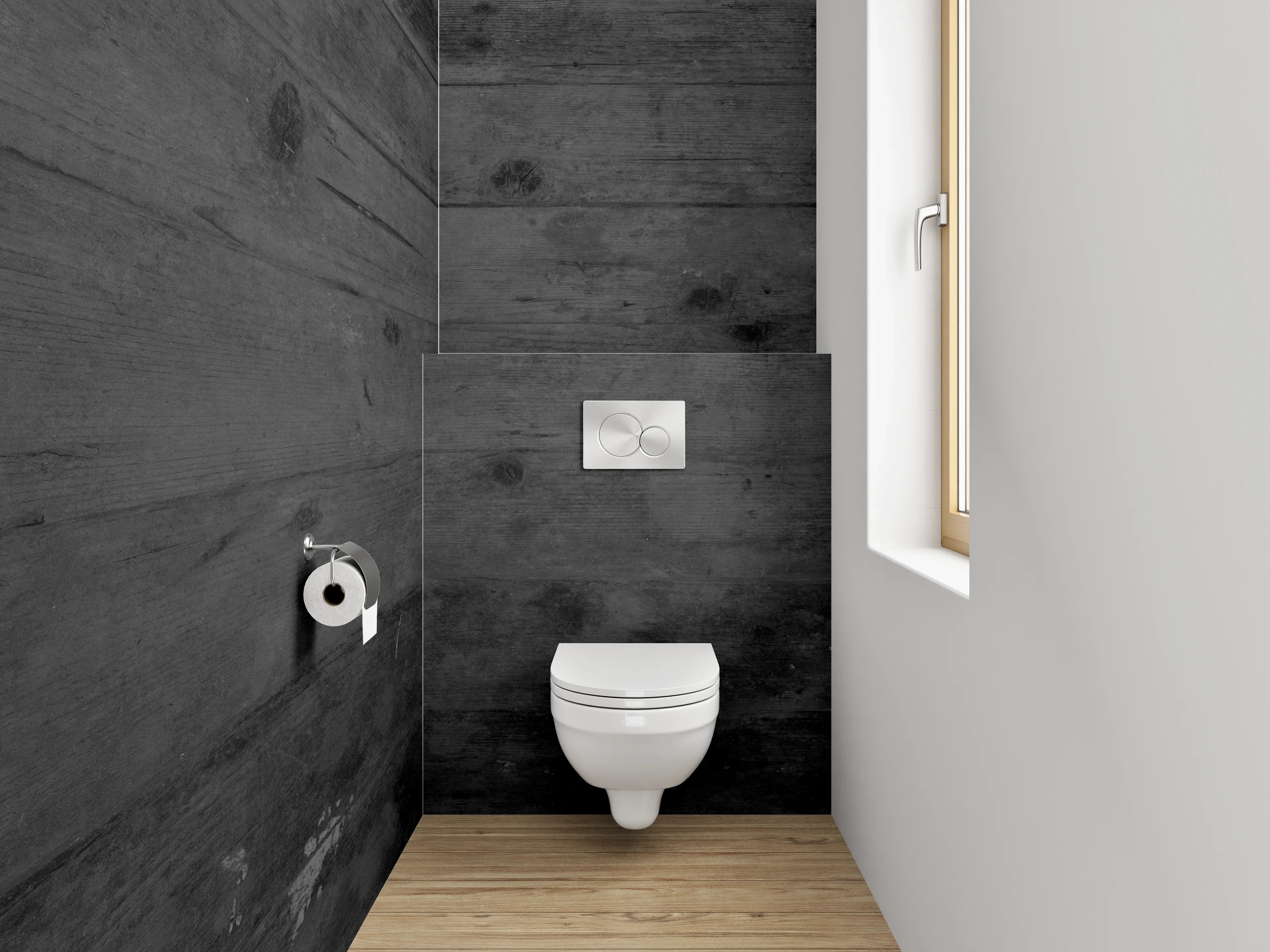 WC-Rückwand - Graue Schattenwand