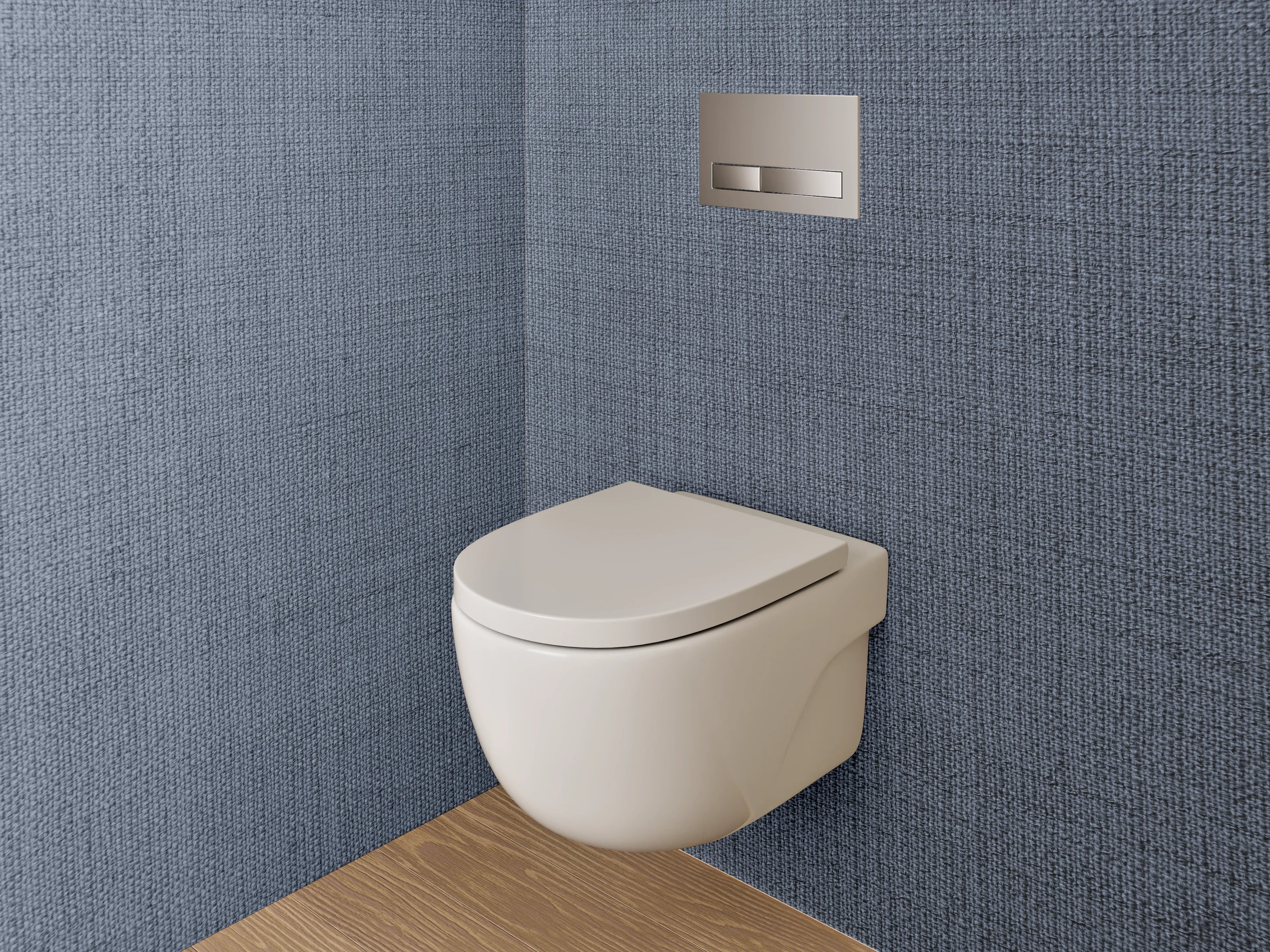 WC-Rückwand - Graue Stoffstruktur modern