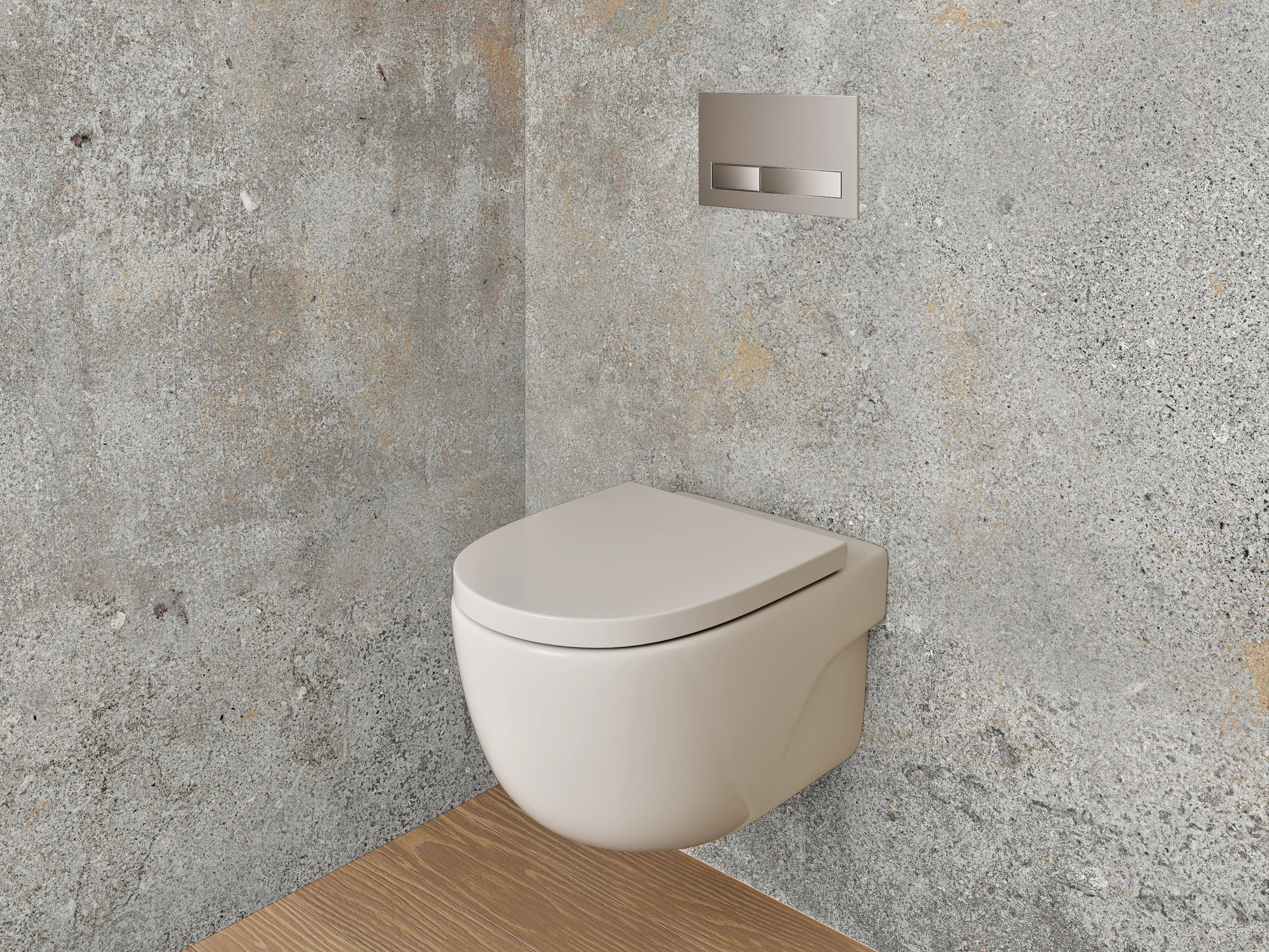 WC-Rückwand - Graue Wandgestaltung mit weißen Akzenten