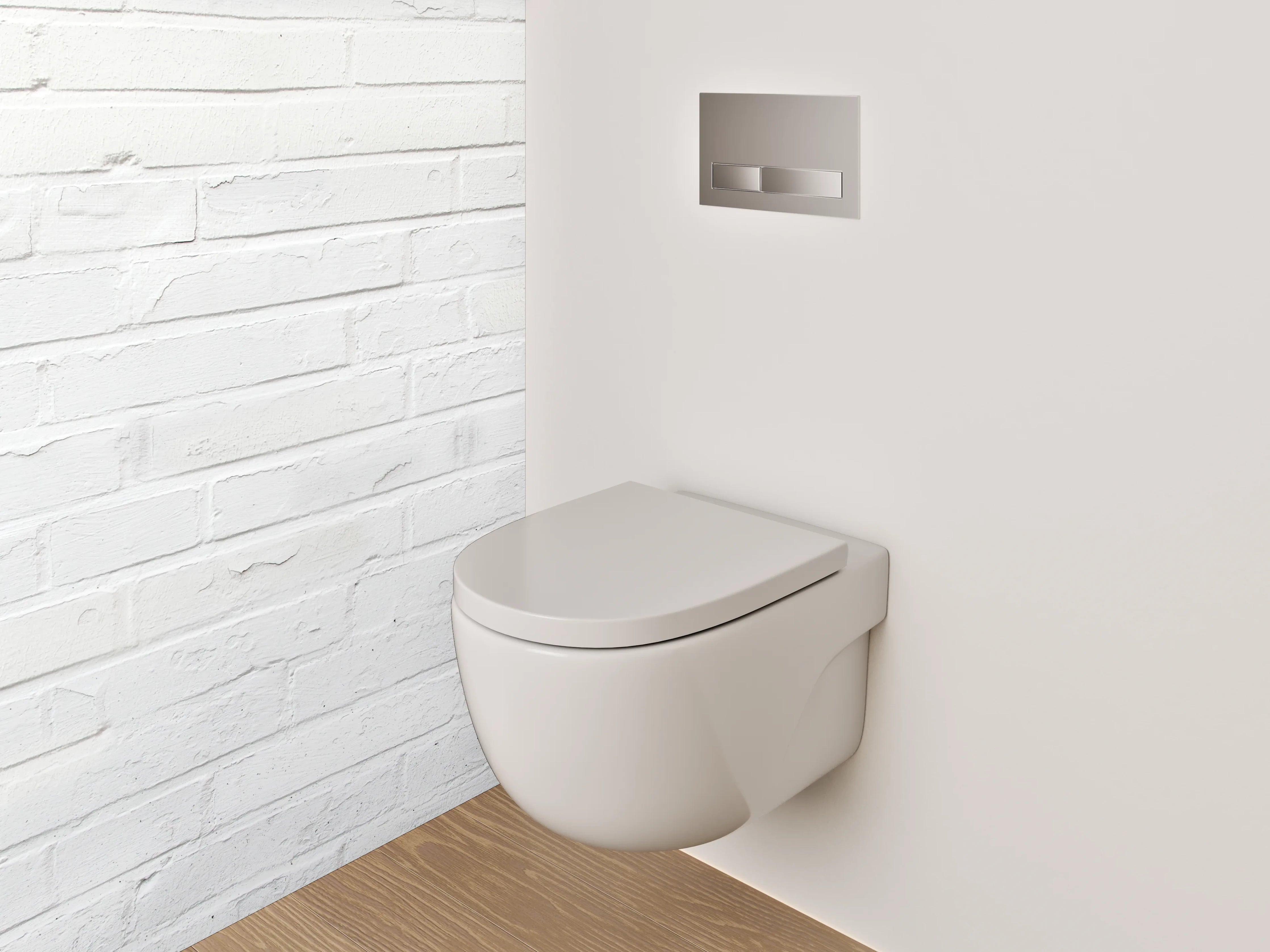 WC-Rückwand - Graue Ziegelstruktur