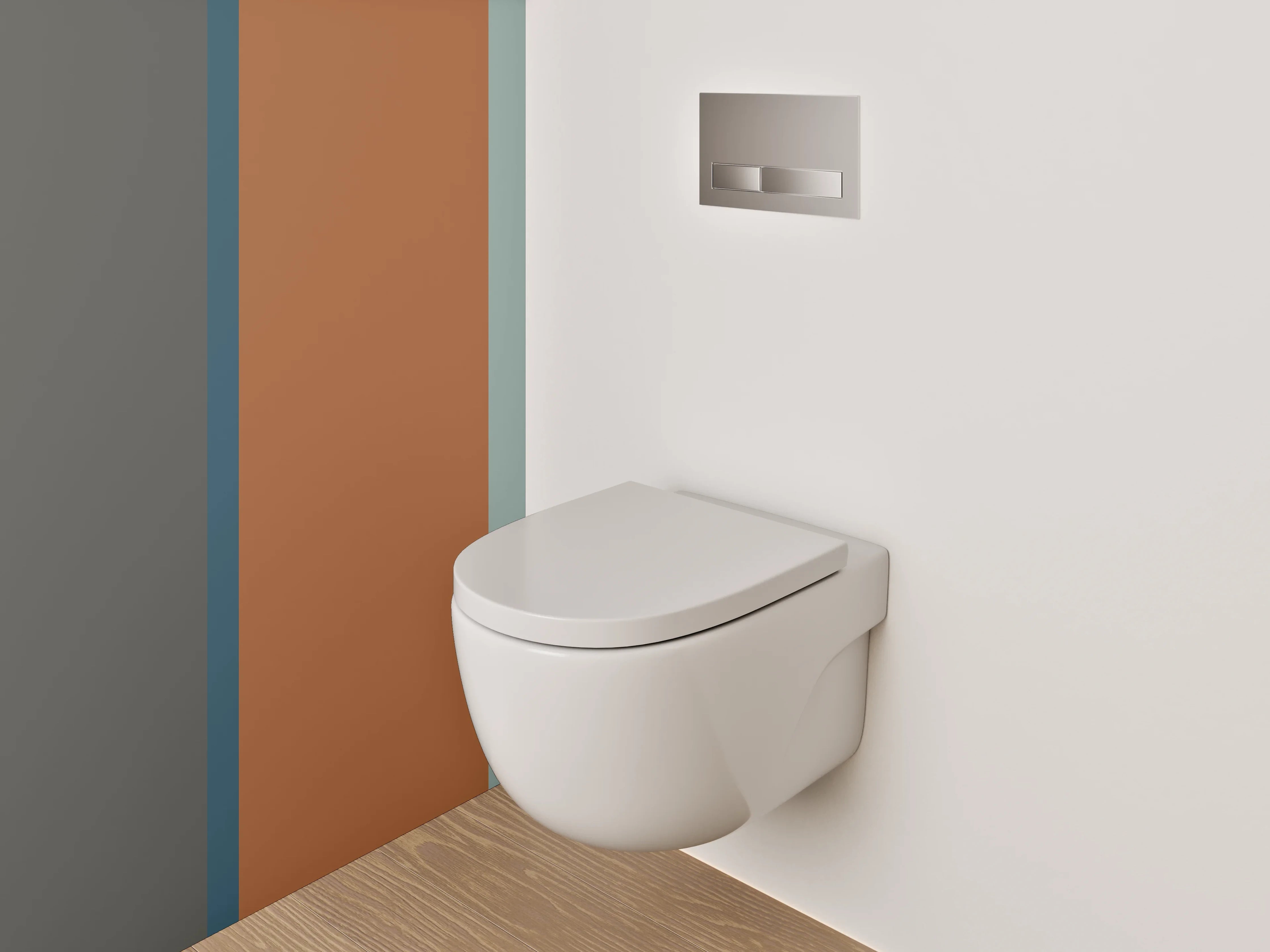 WC-Rückwand - Graue und bunte Streifen-Textur