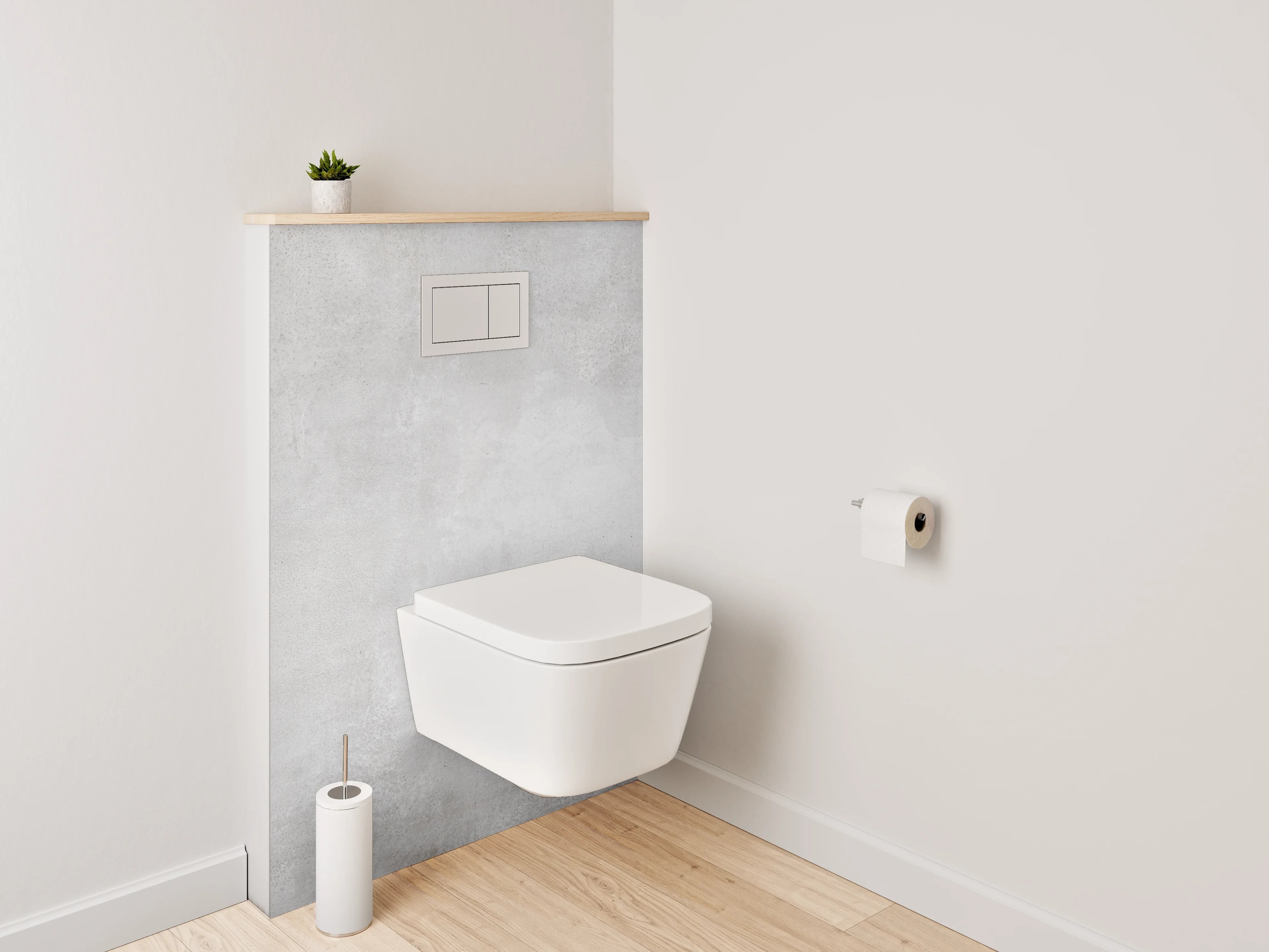 WC-Rückwand - Grauer Betonwand mit subtiler Textur