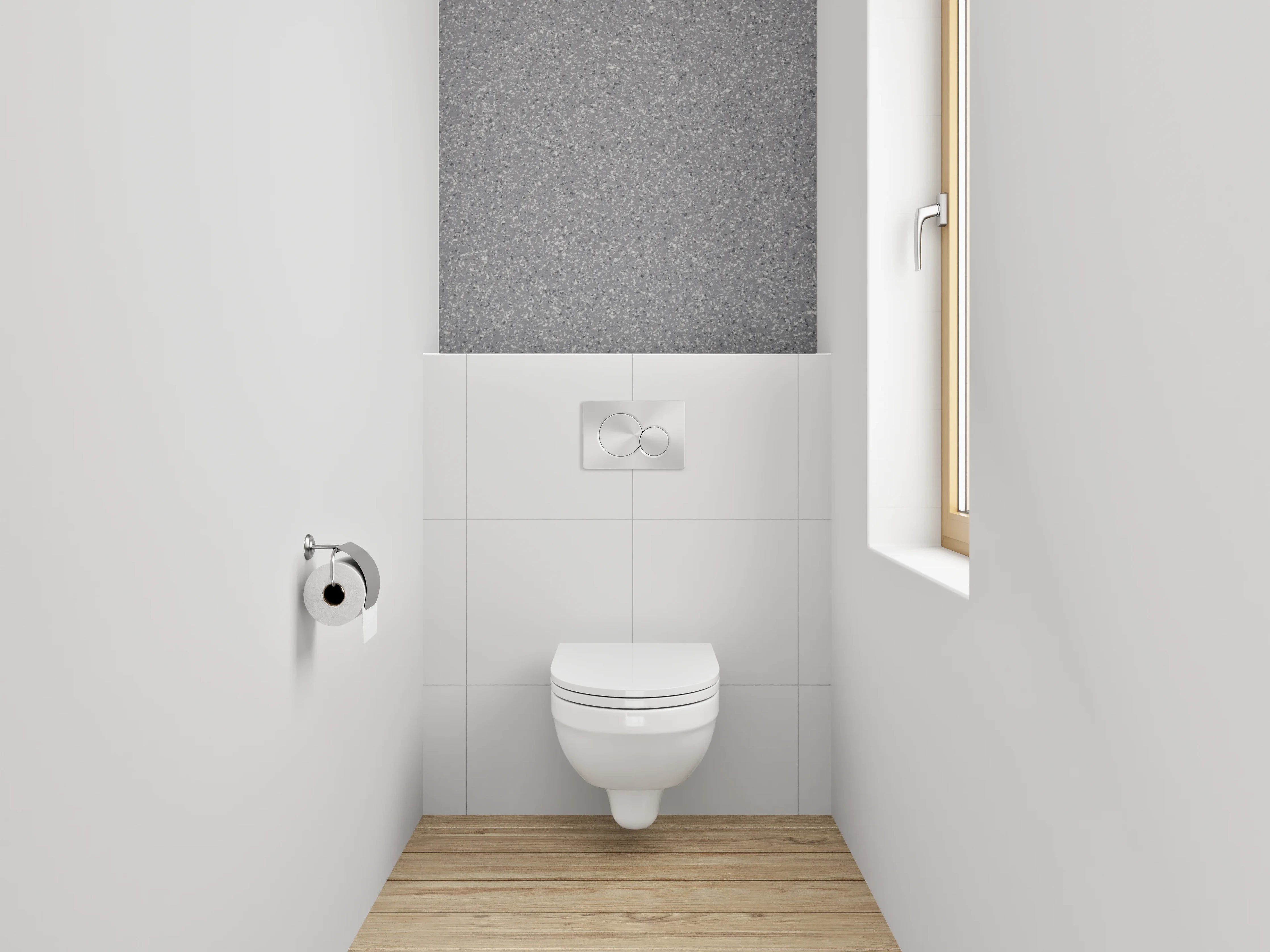 WC-Rückwand - Grauer Granit-Textur