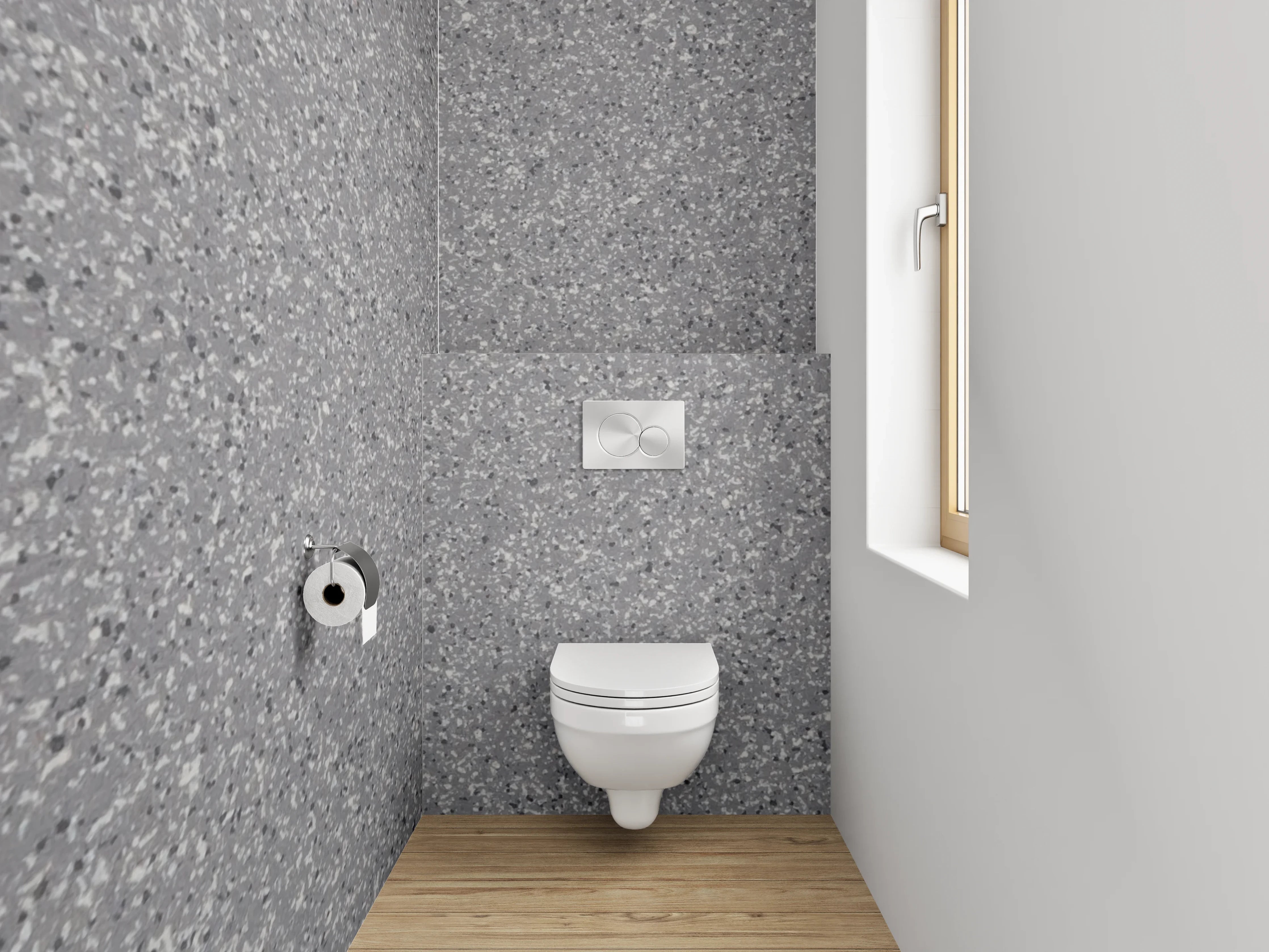 WC-Rückwand - Grauer Granit-Textur