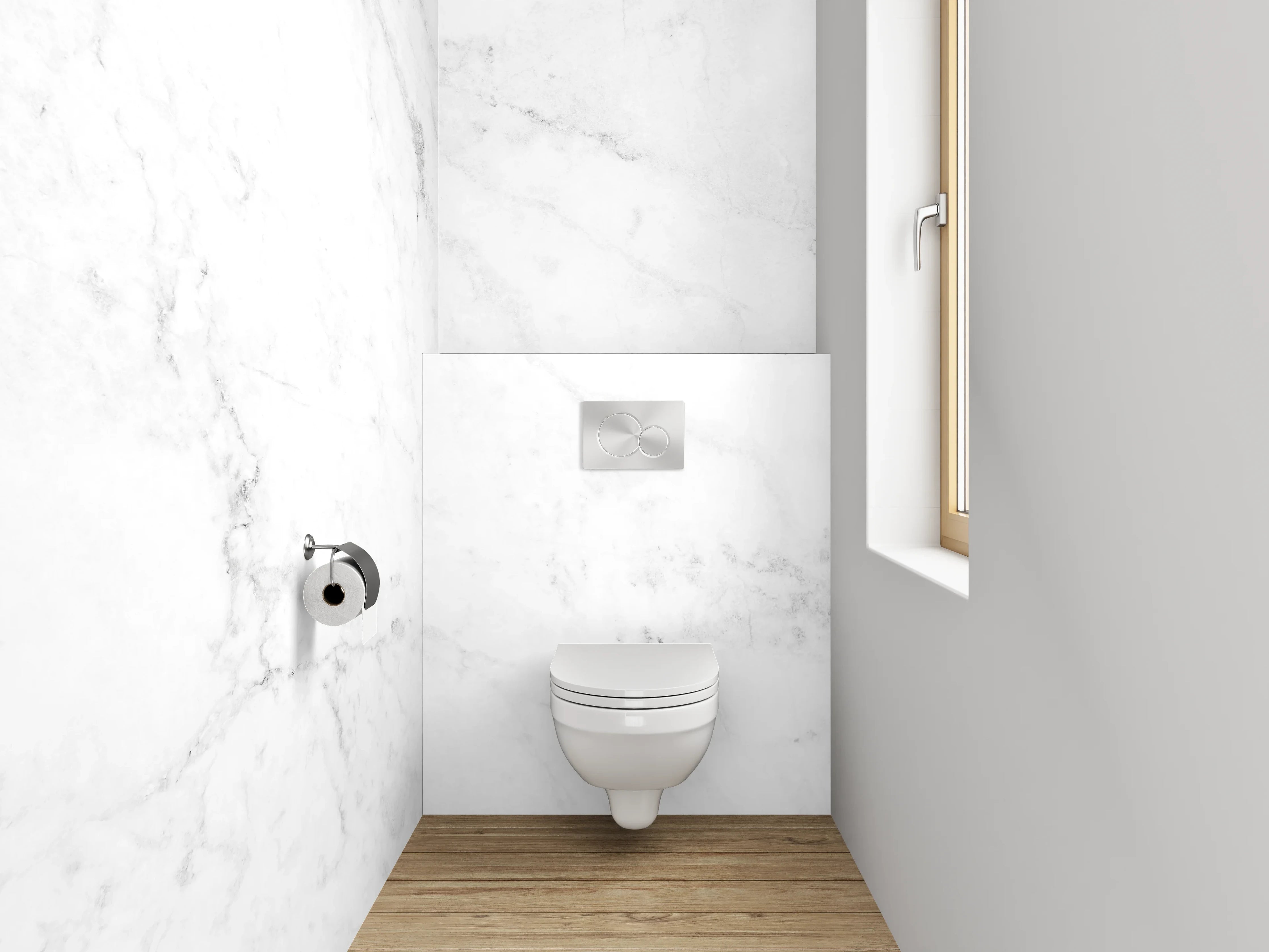 WC-Rückwand - Grauer Marmor-Illusion