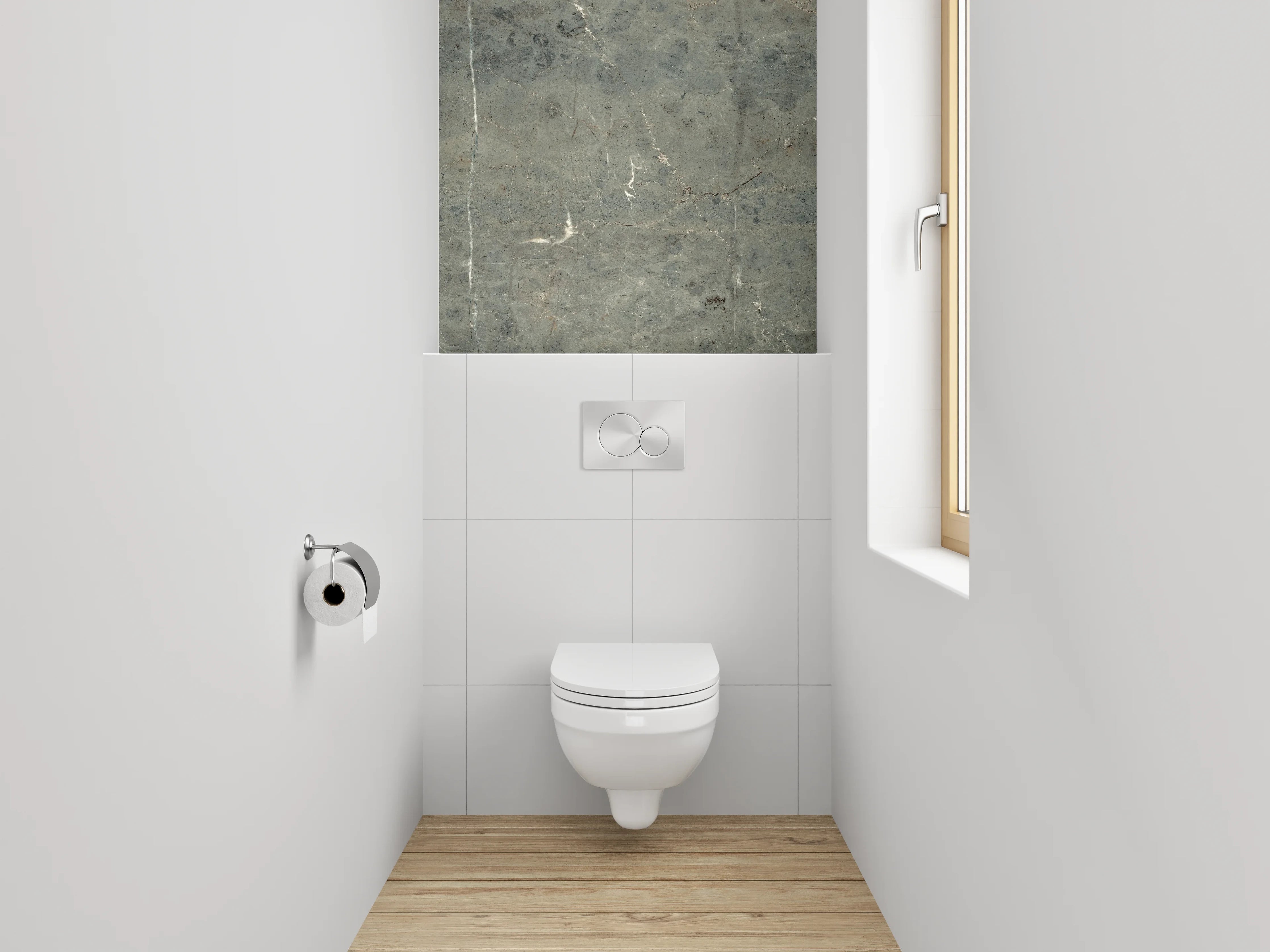 WC-Rückwand - Grauer Marmor Look elegant