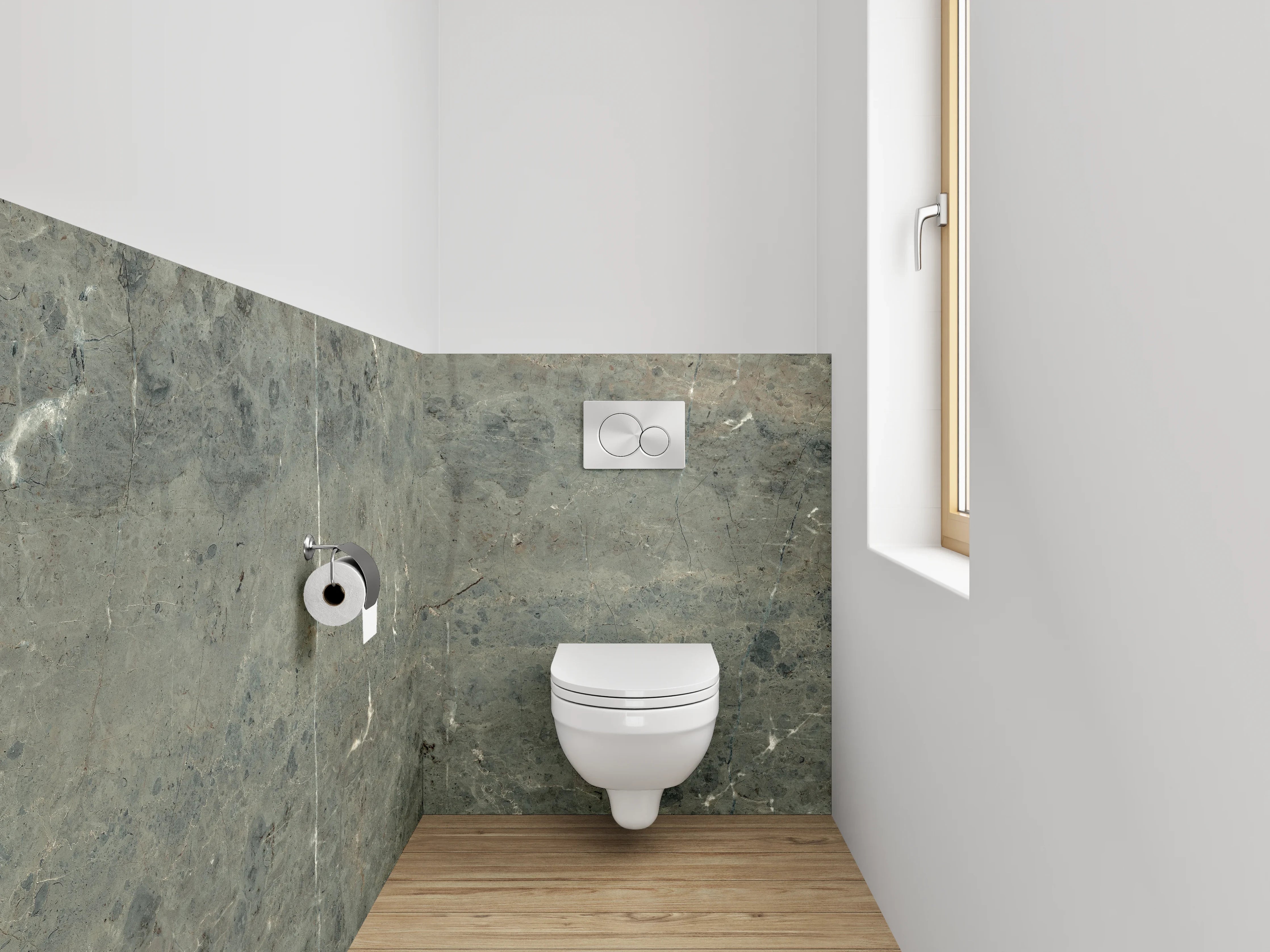 WC-Rückwand - Grauer Marmor Look elegant