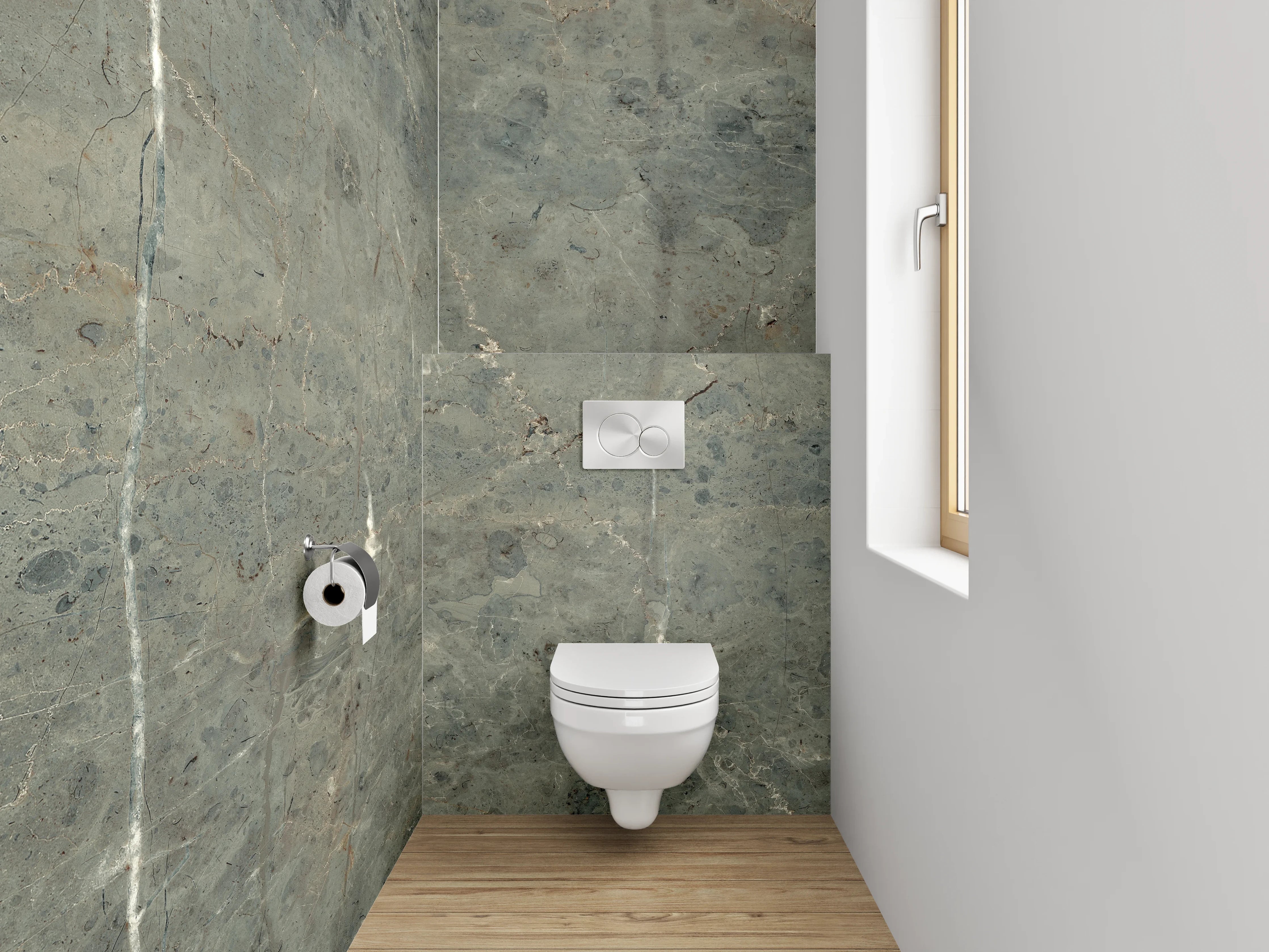 WC-Rückwand - Grauer Marmor Look elegant
