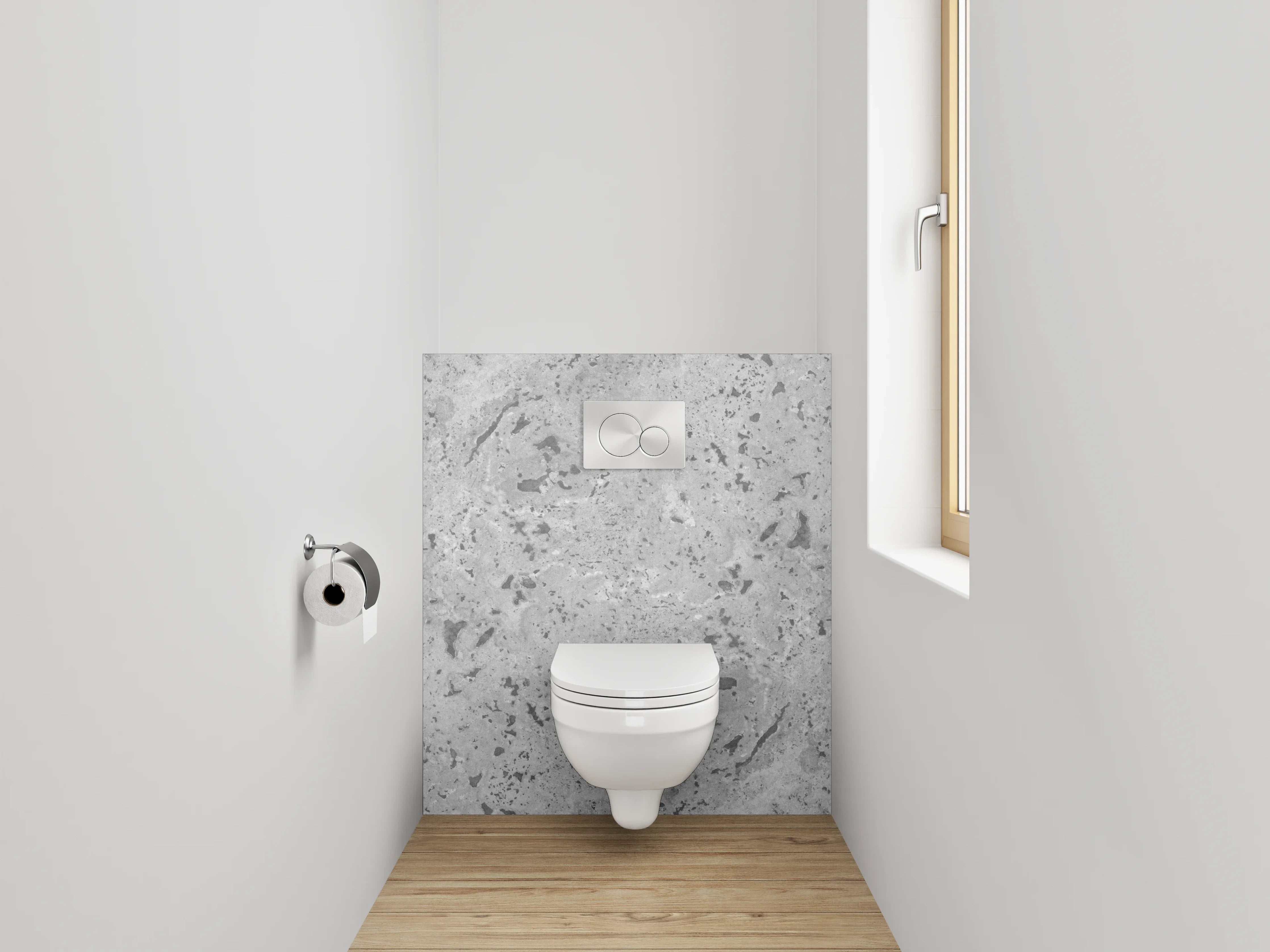 WC-Rückwand - Grauer Naturstein-Marmor im modernen Look