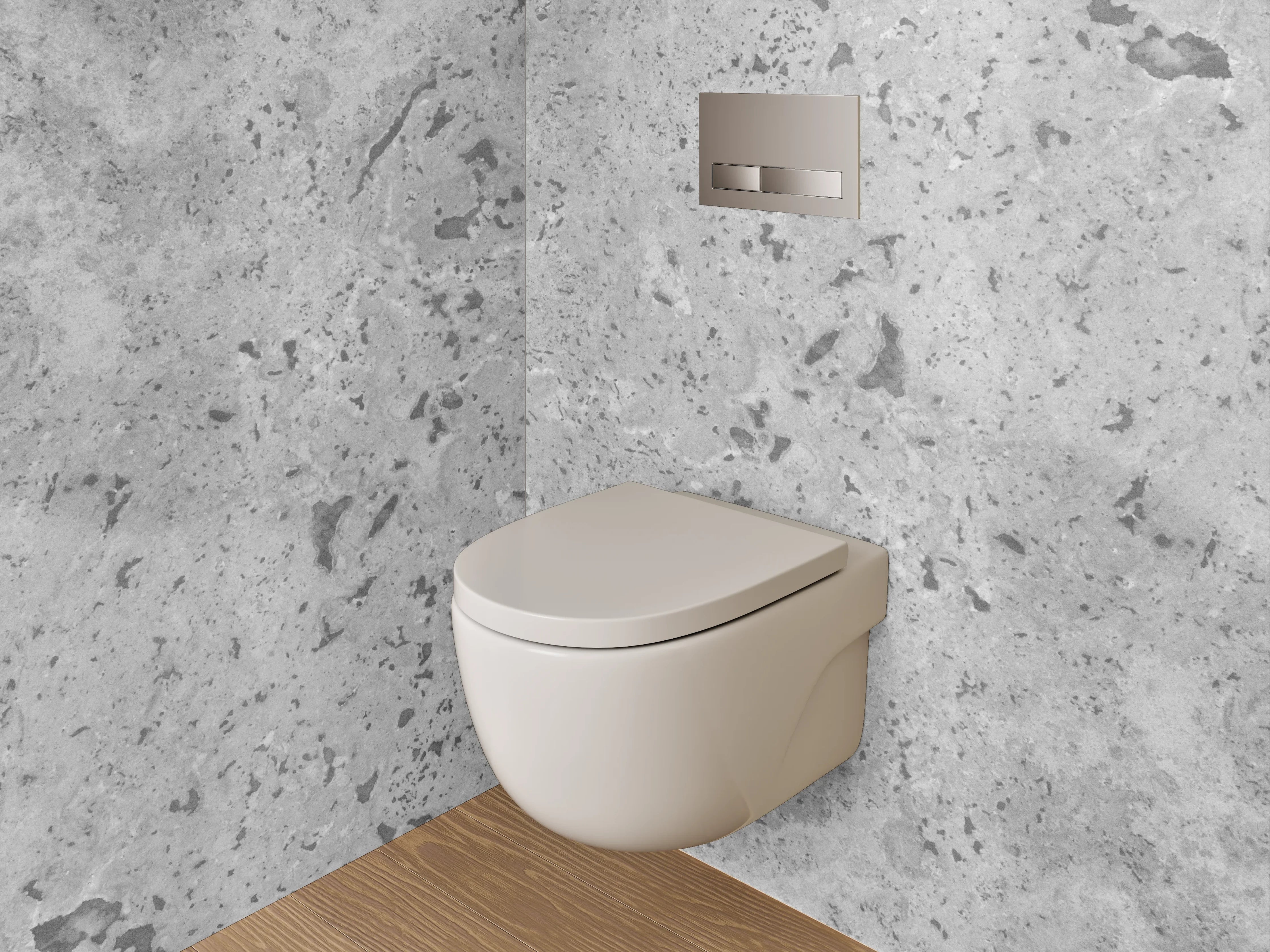 WC-Rückwand - Grauer Naturstein-Marmor im modernen Look