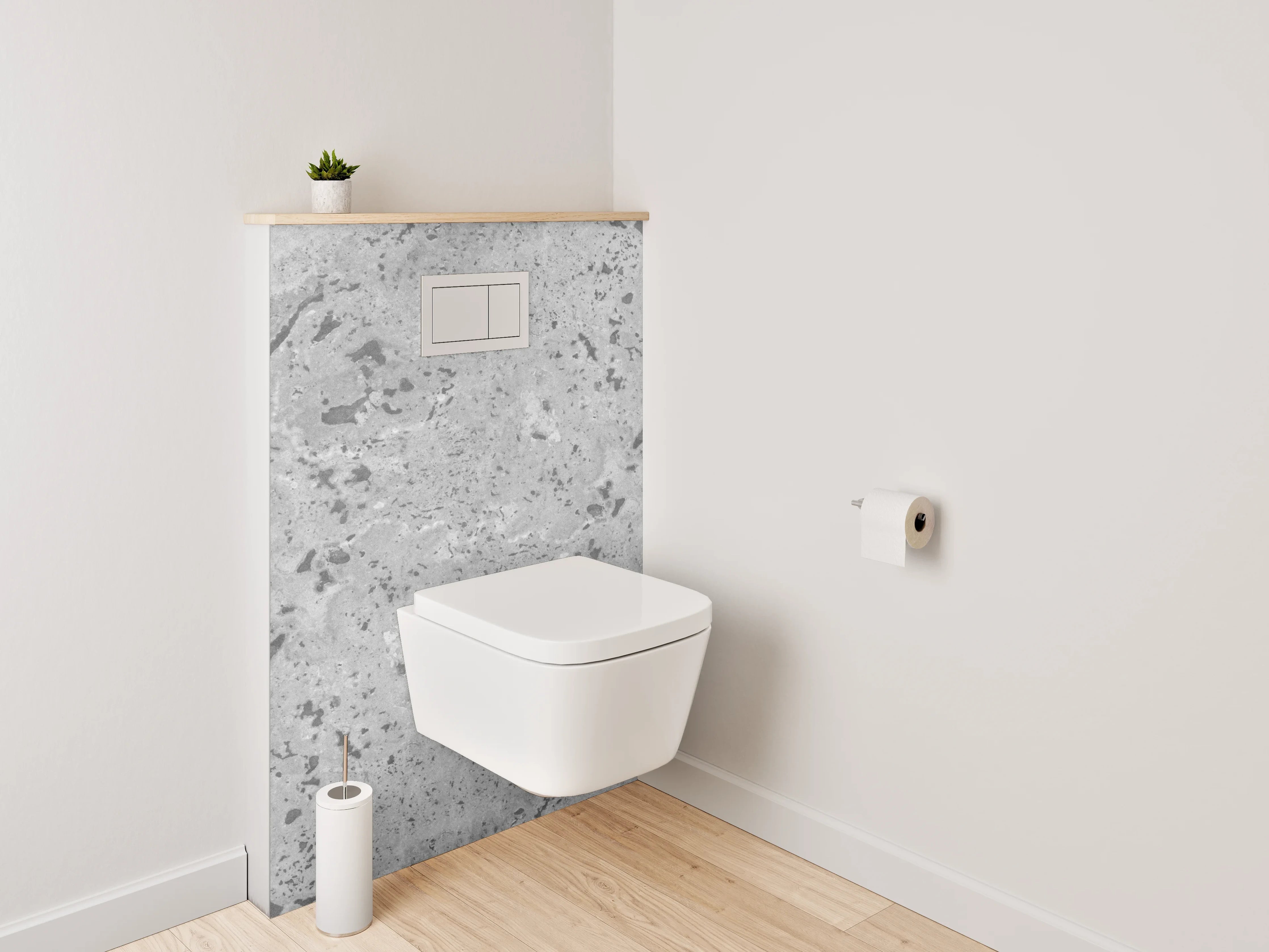 WC-Rückwand - Grauer Naturstein-Marmor im modernen Look