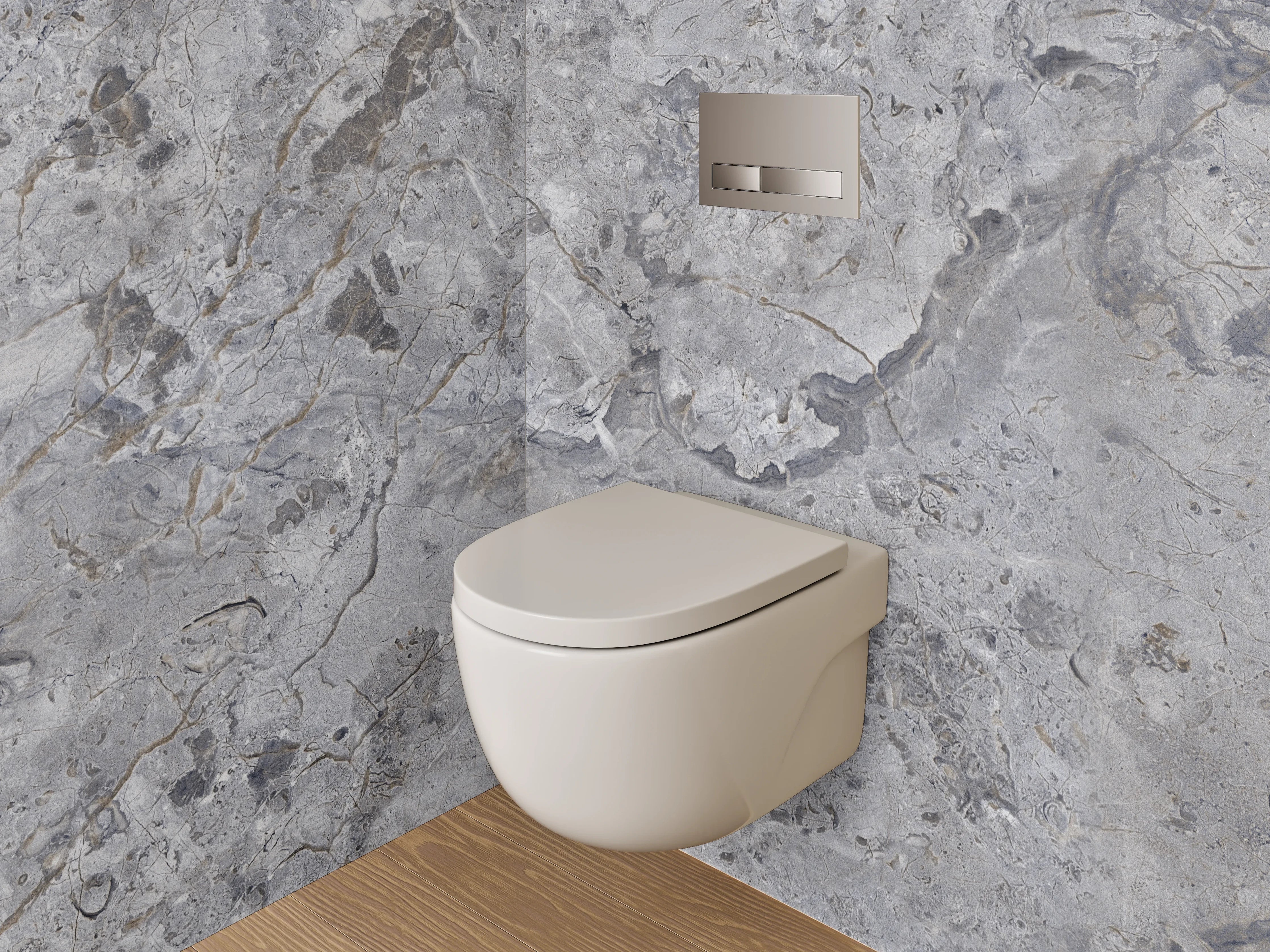WC-Rückwand - Grauer Naturstein Marmoroptik
