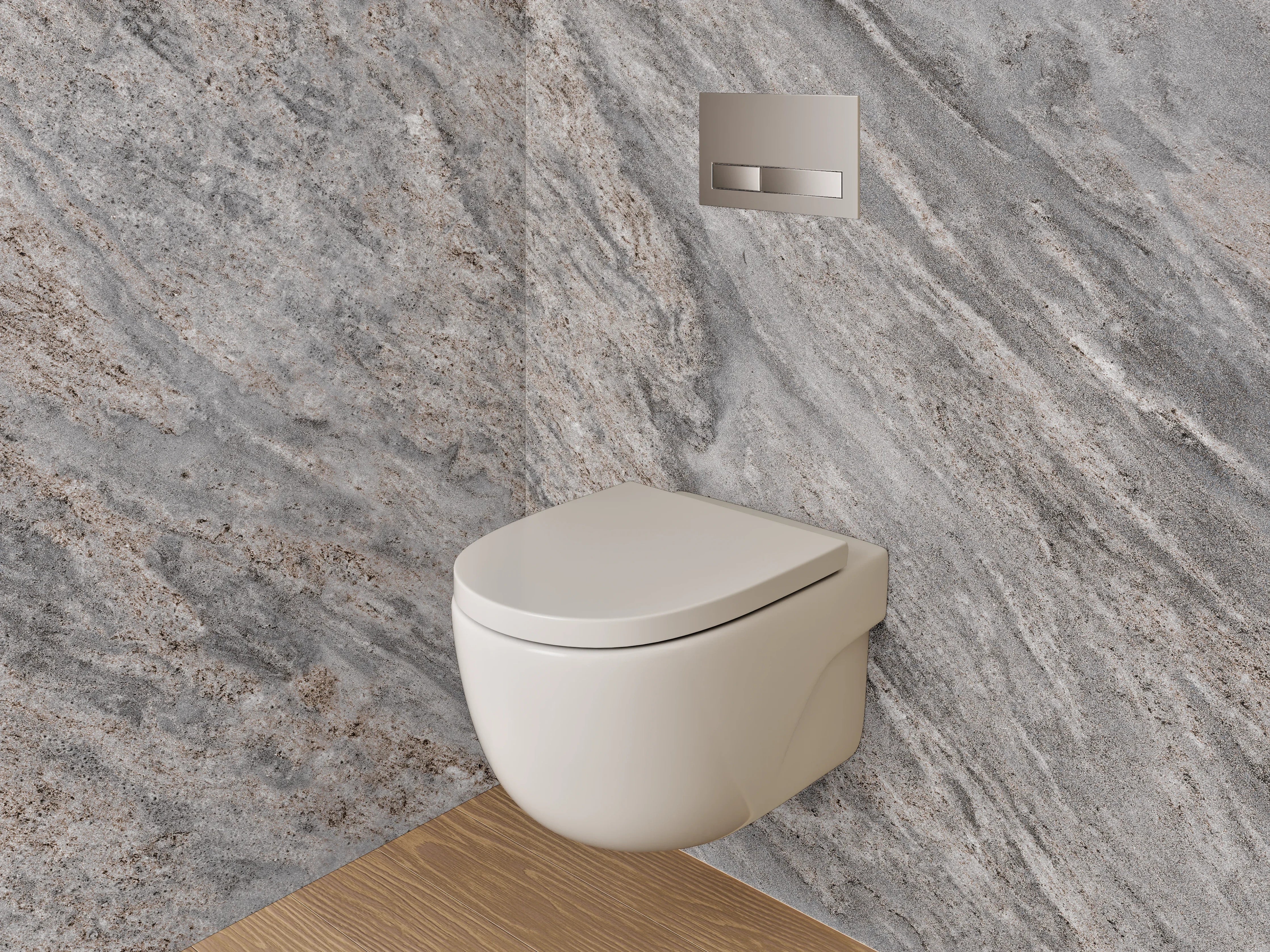 WC-Rückwand - Grauer Naturstein-Optik Marmorplatte