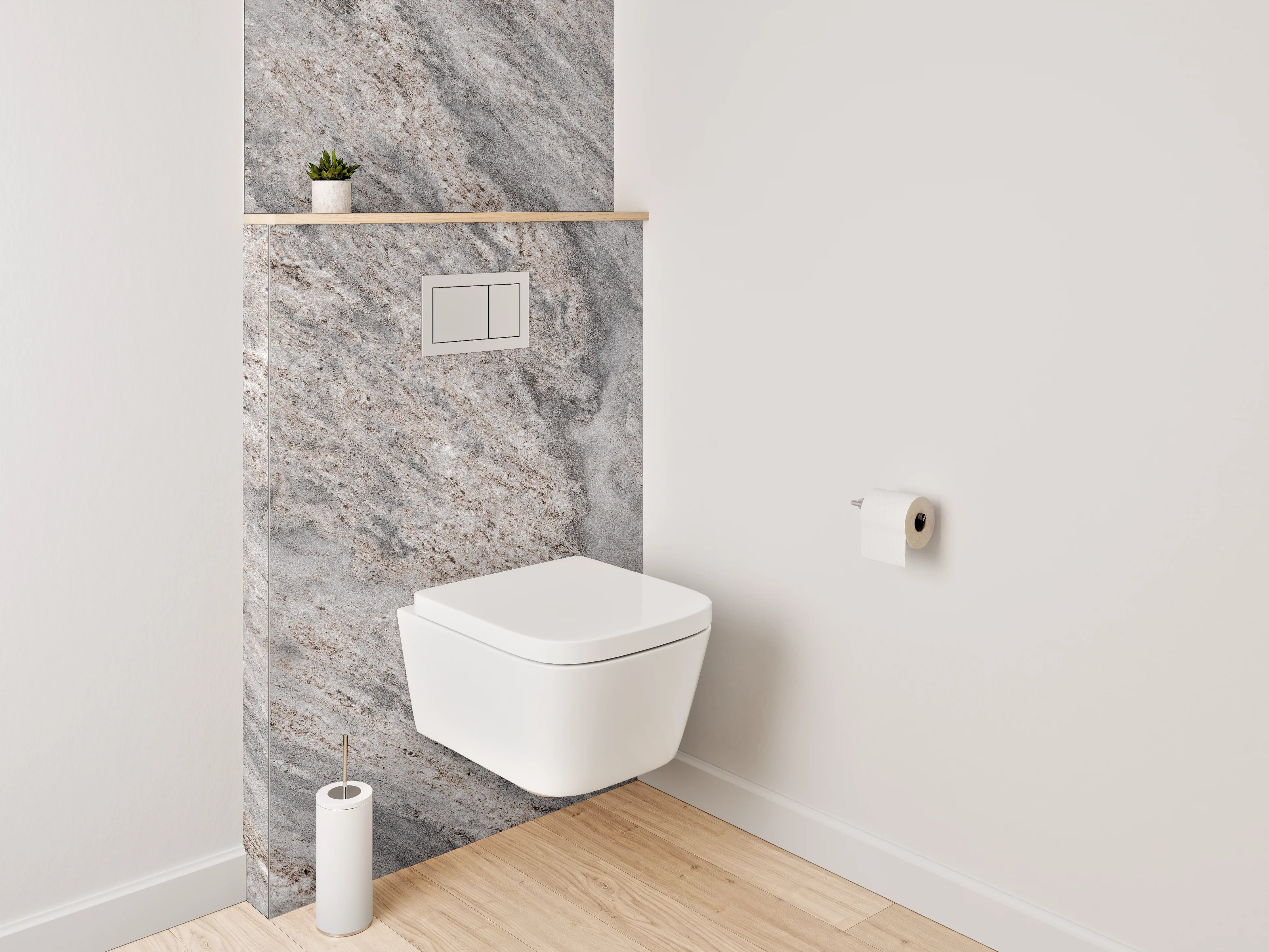 WC-Rückwand - Grauer Naturstein-Optik Marmorplatte