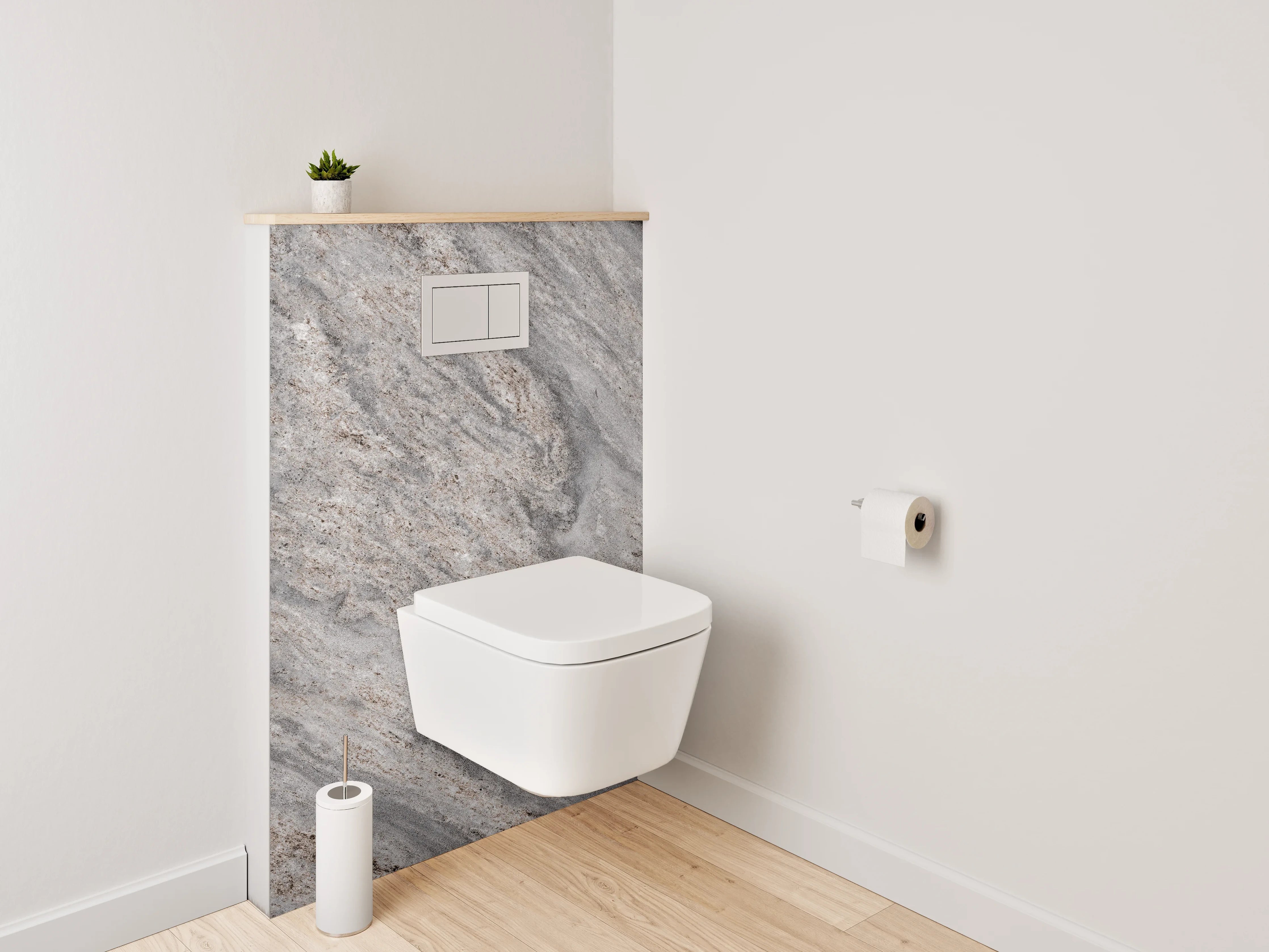 WC-Rückwand - Grauer Naturstein-Optik Marmorplatte