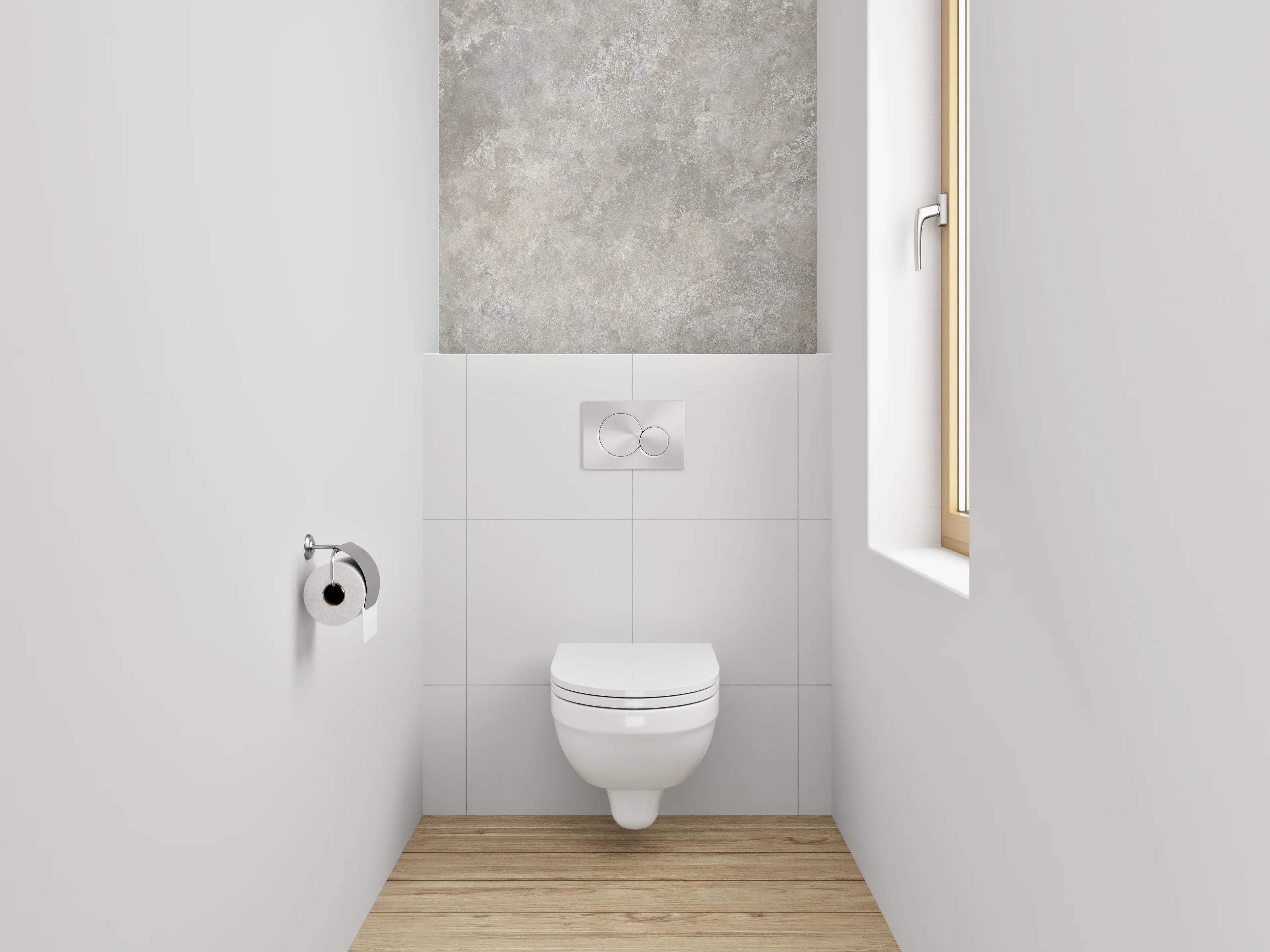 WC-Rückwand - Grauer Stein-Optik Marmor-Look