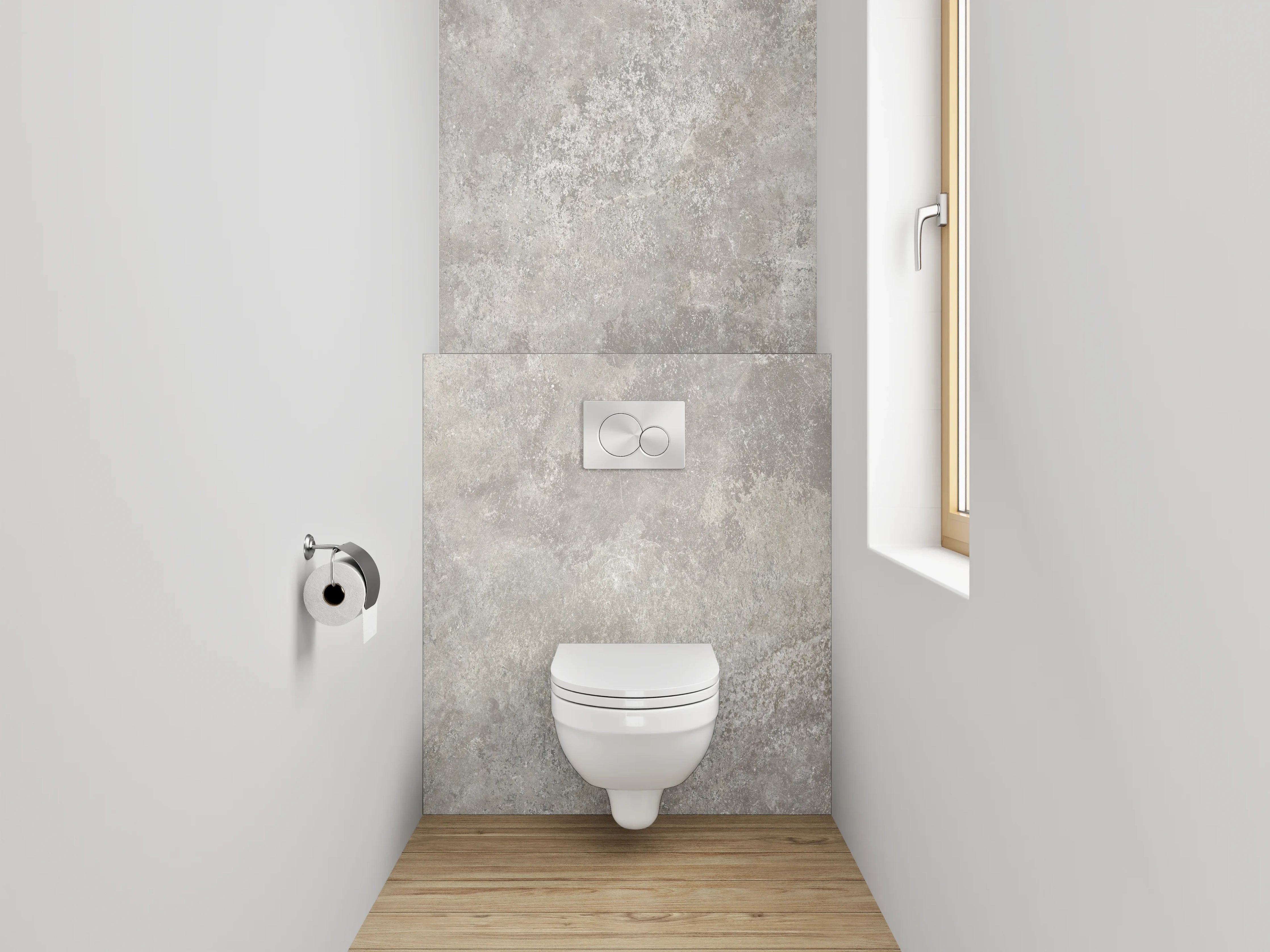 WC-Rückwand - Grauer Stein-Optik Marmor-Look