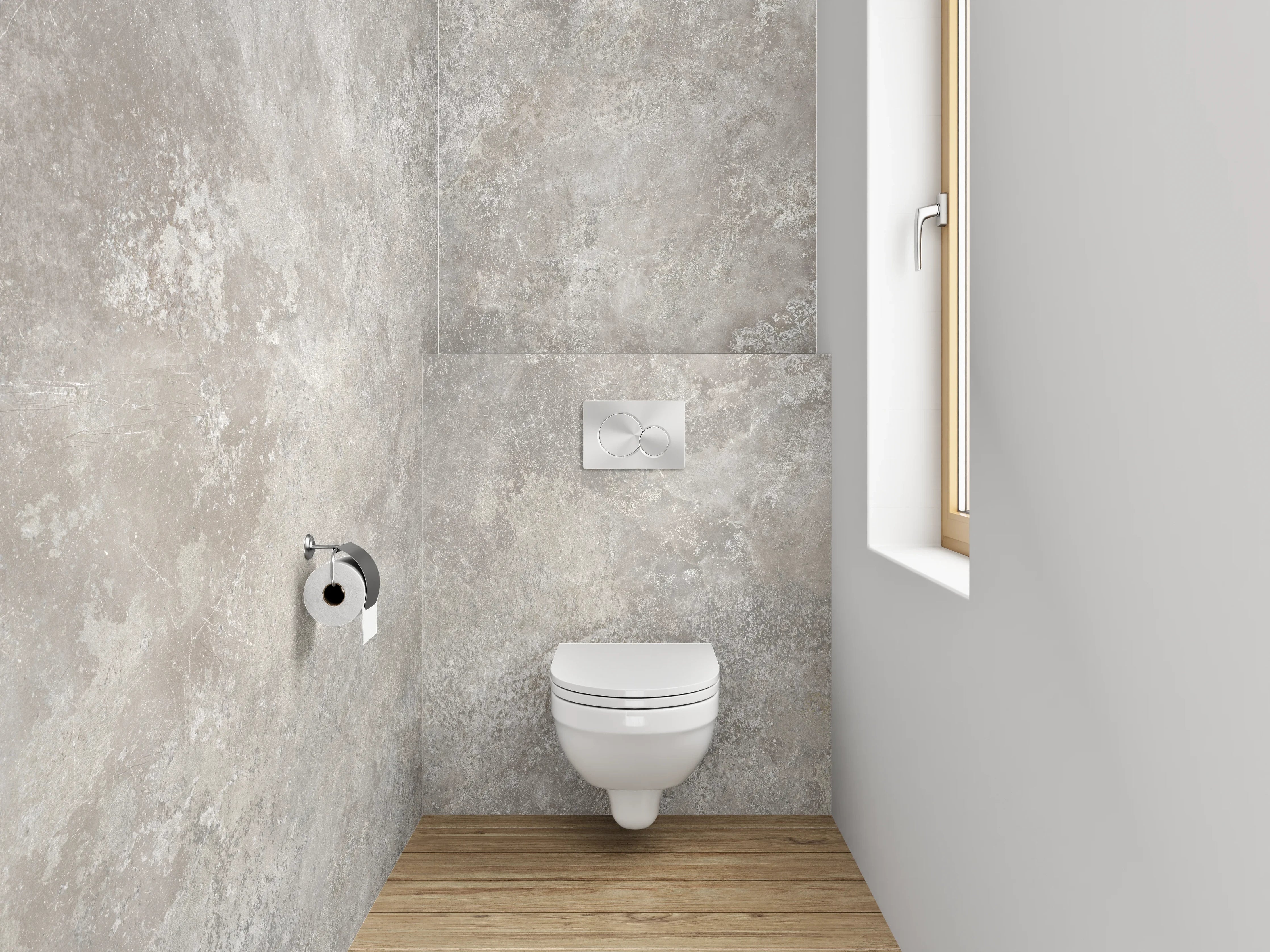 WC-Rückwand - Grauer Stein-Optik Marmor-Look