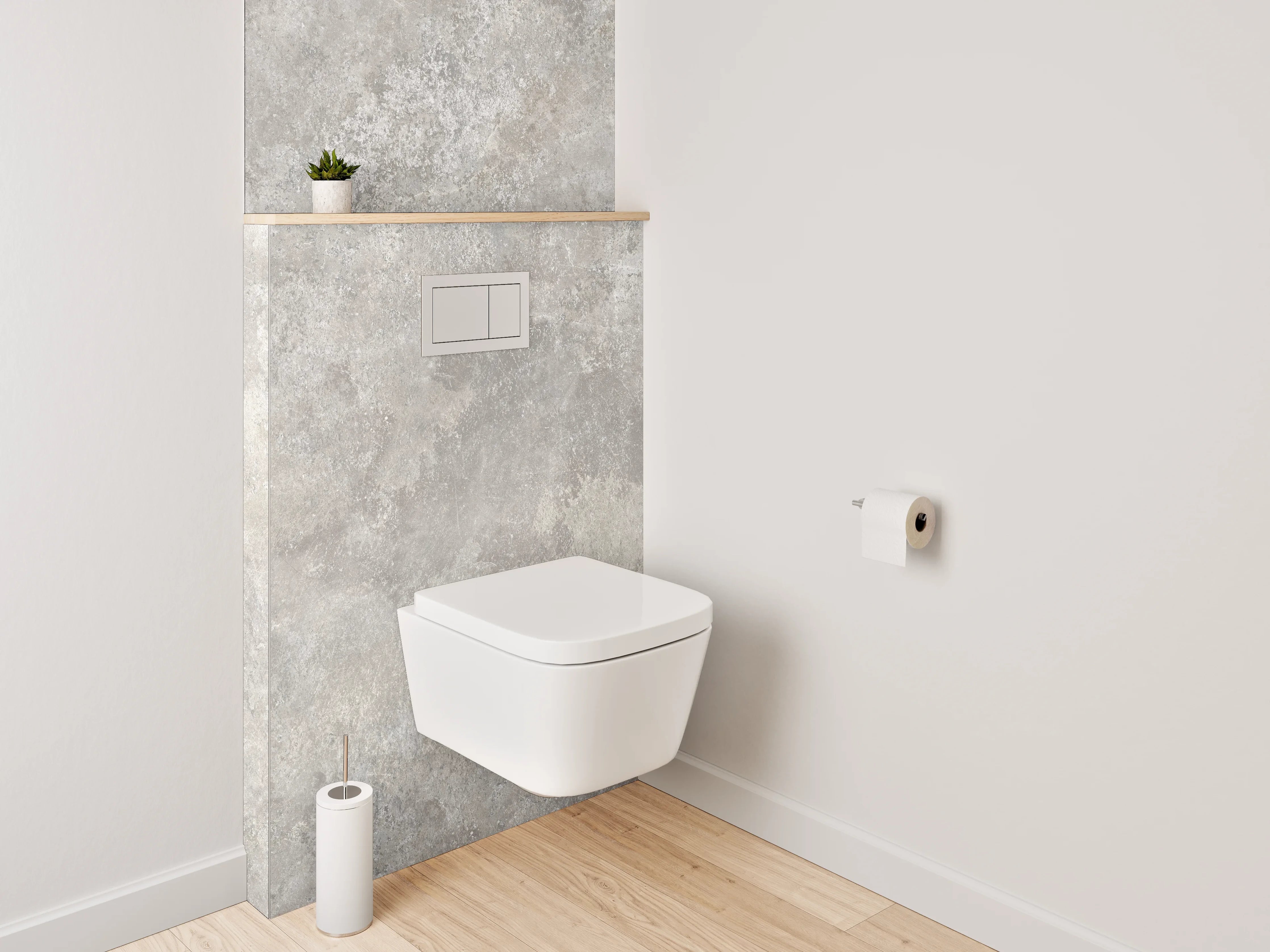WC-Rückwand - Grauer Stein-Optik Marmor-Look