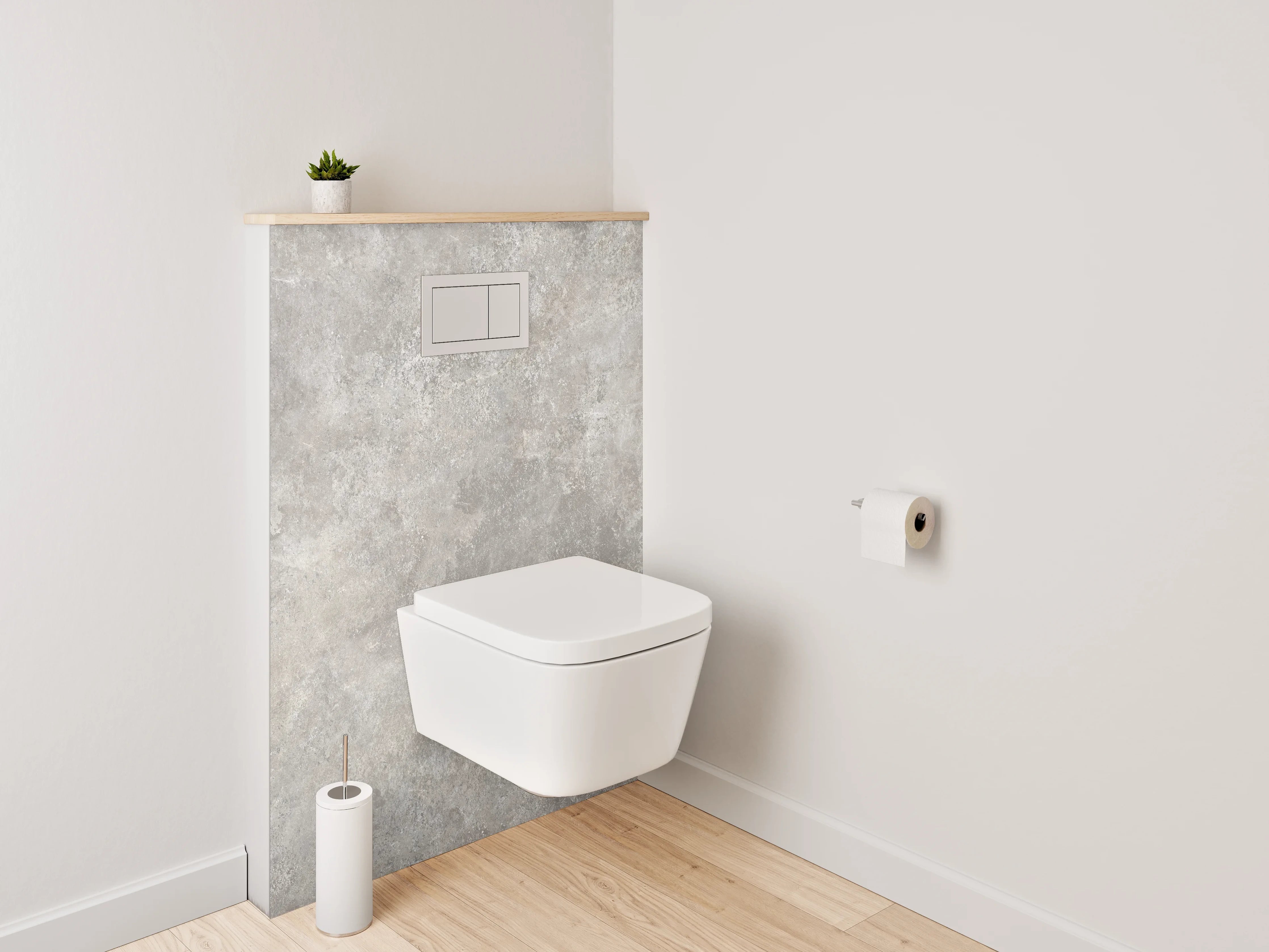 WC-Rückwand - Grauer Stein-Optik Marmor-Look