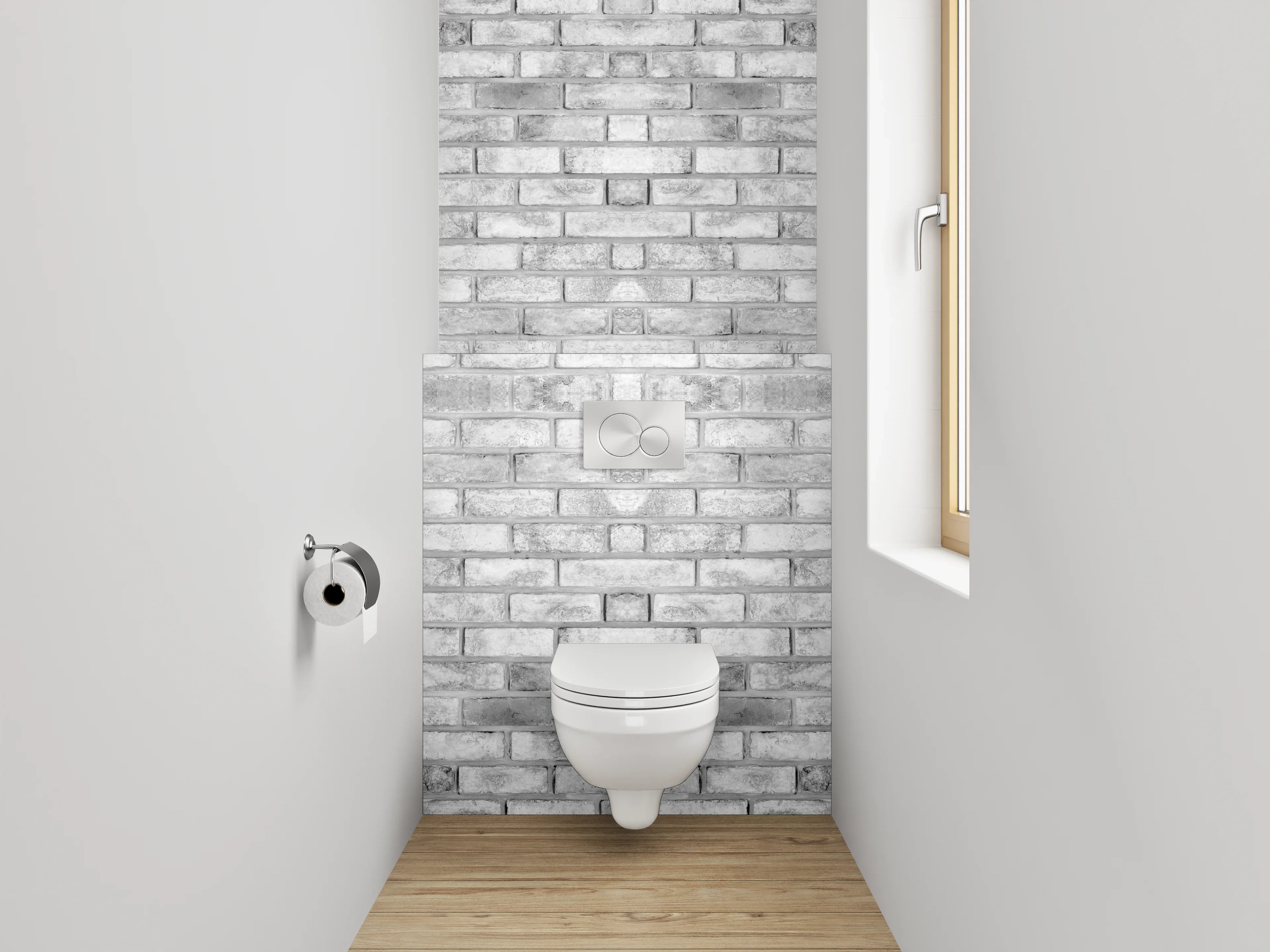 WC-Rückwand - Grauer Ziegelstein Wand