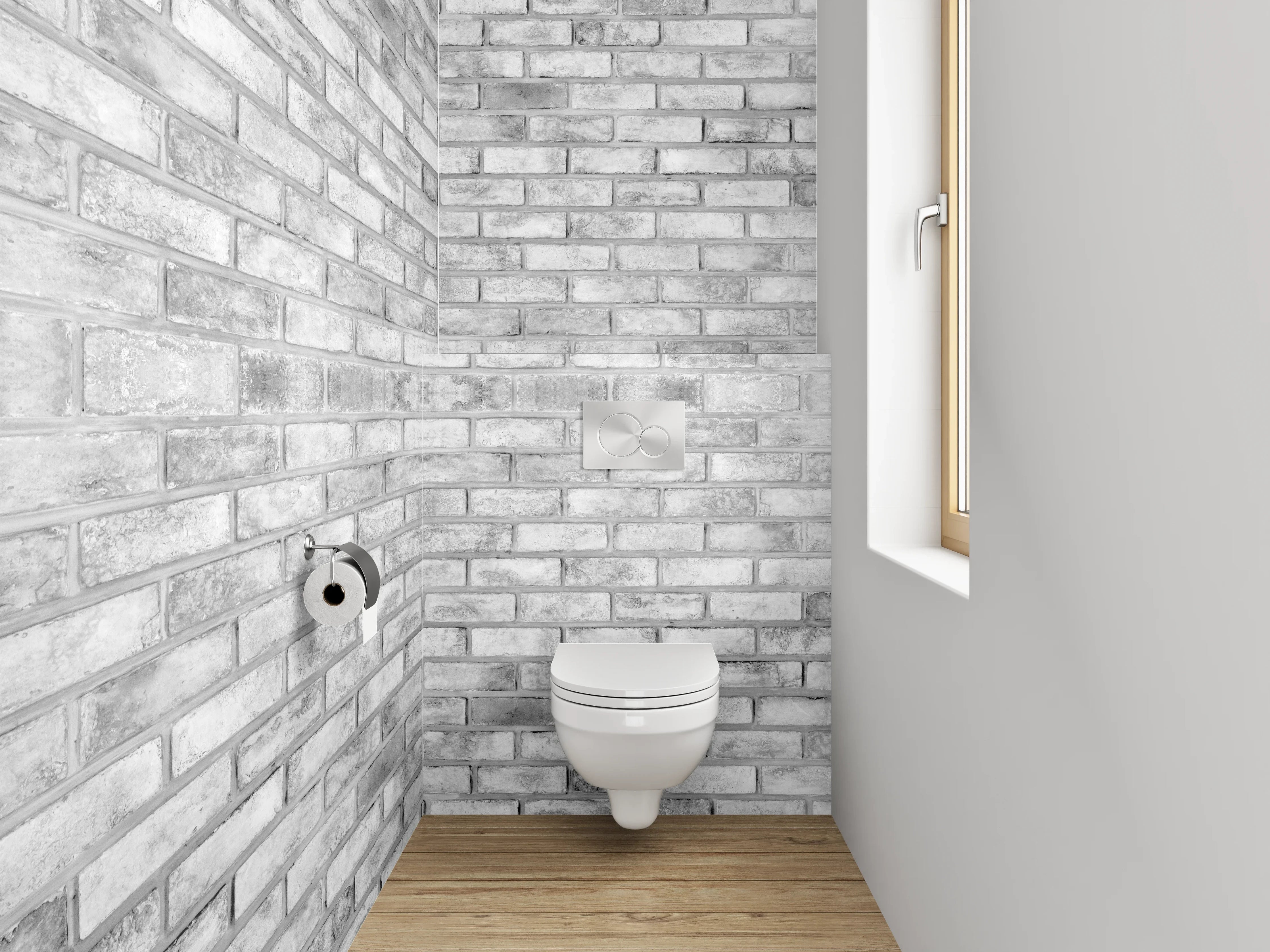 WC-Rückwand - Grauer Ziegelstein Wand