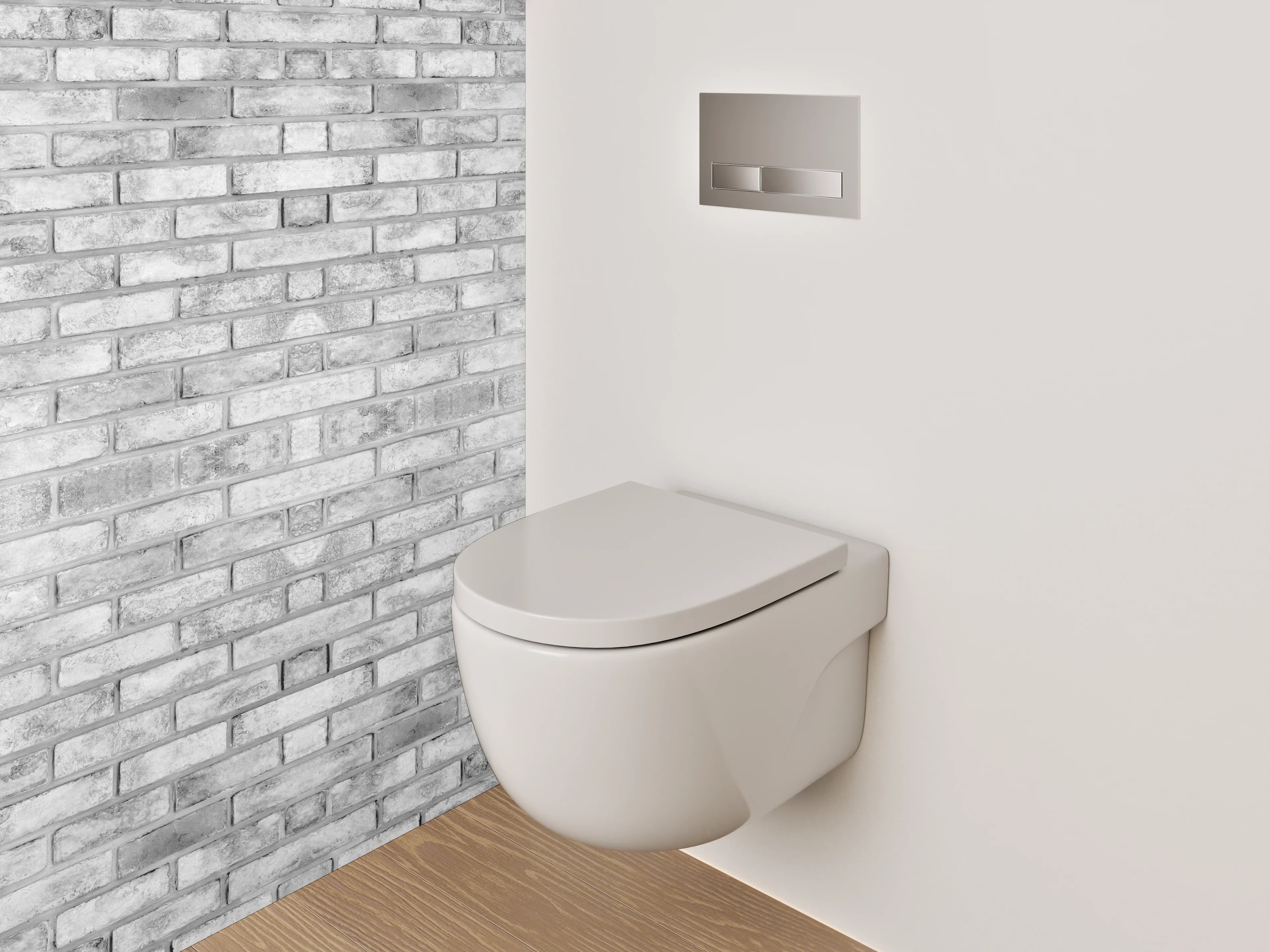 WC-Rückwand - Grauer Ziegelstein Wand