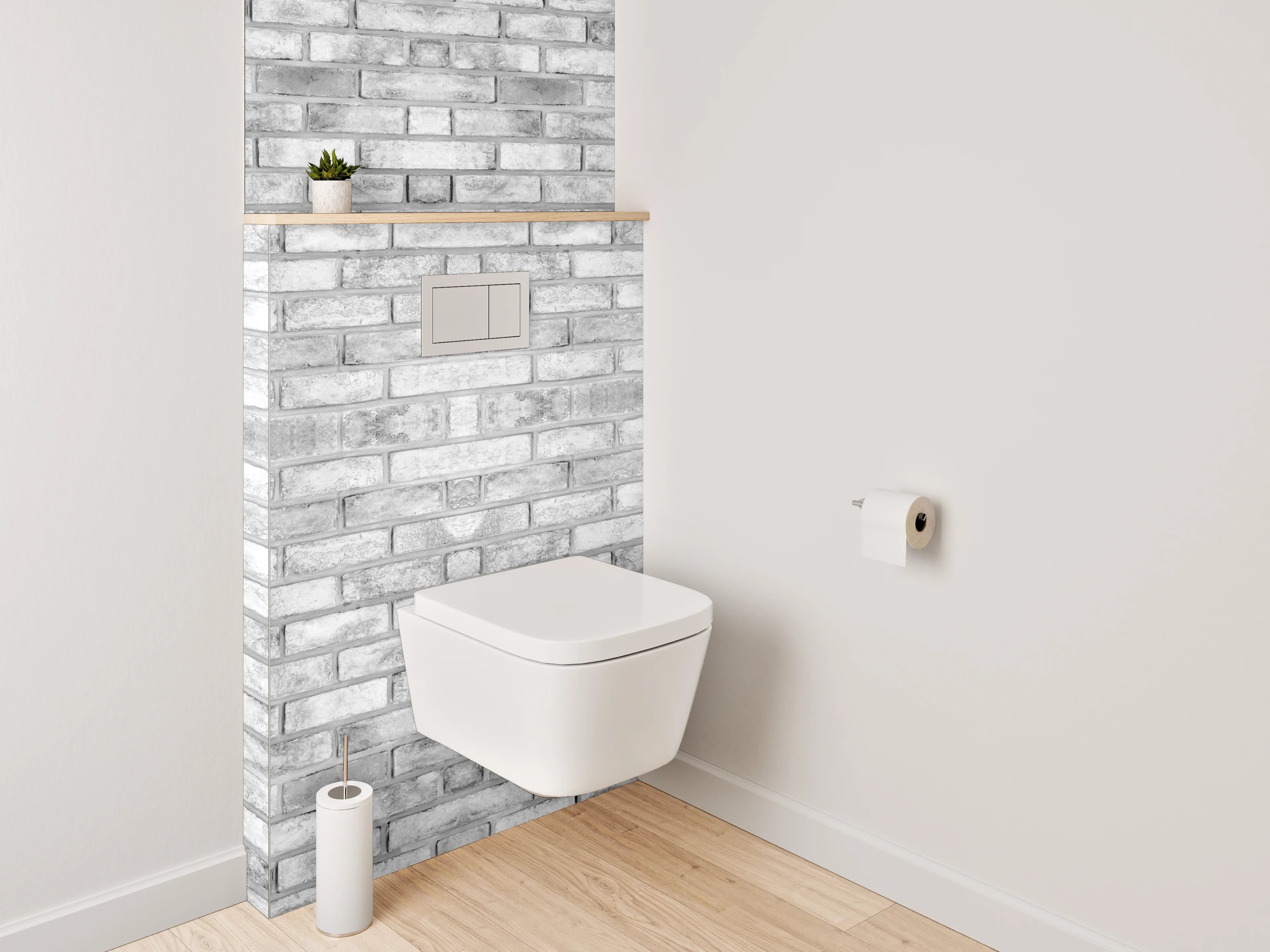 WC-Rückwand - Grauer Ziegelstein Wand
